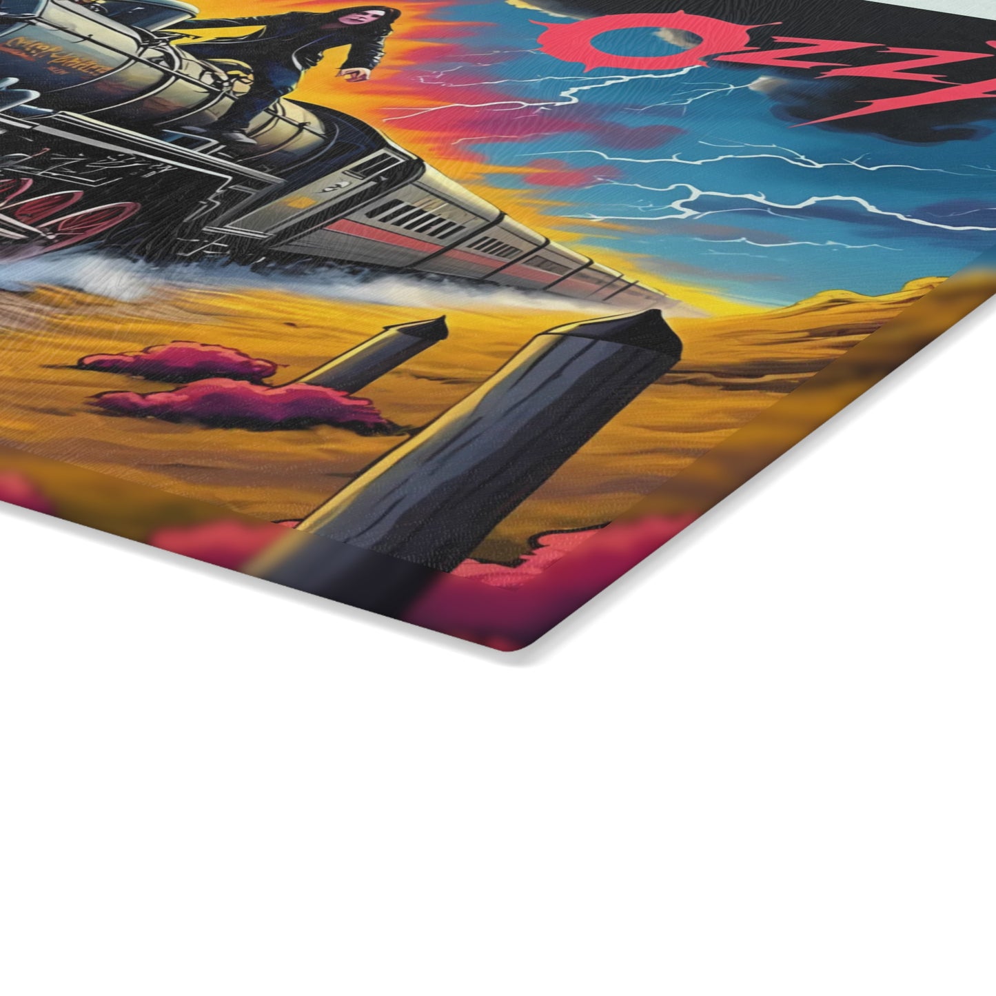 🚂⚡ Storm Train Inferno Cutting Board – Electrifying Energy Meets Bold Rebel Vibes 🔥🎸