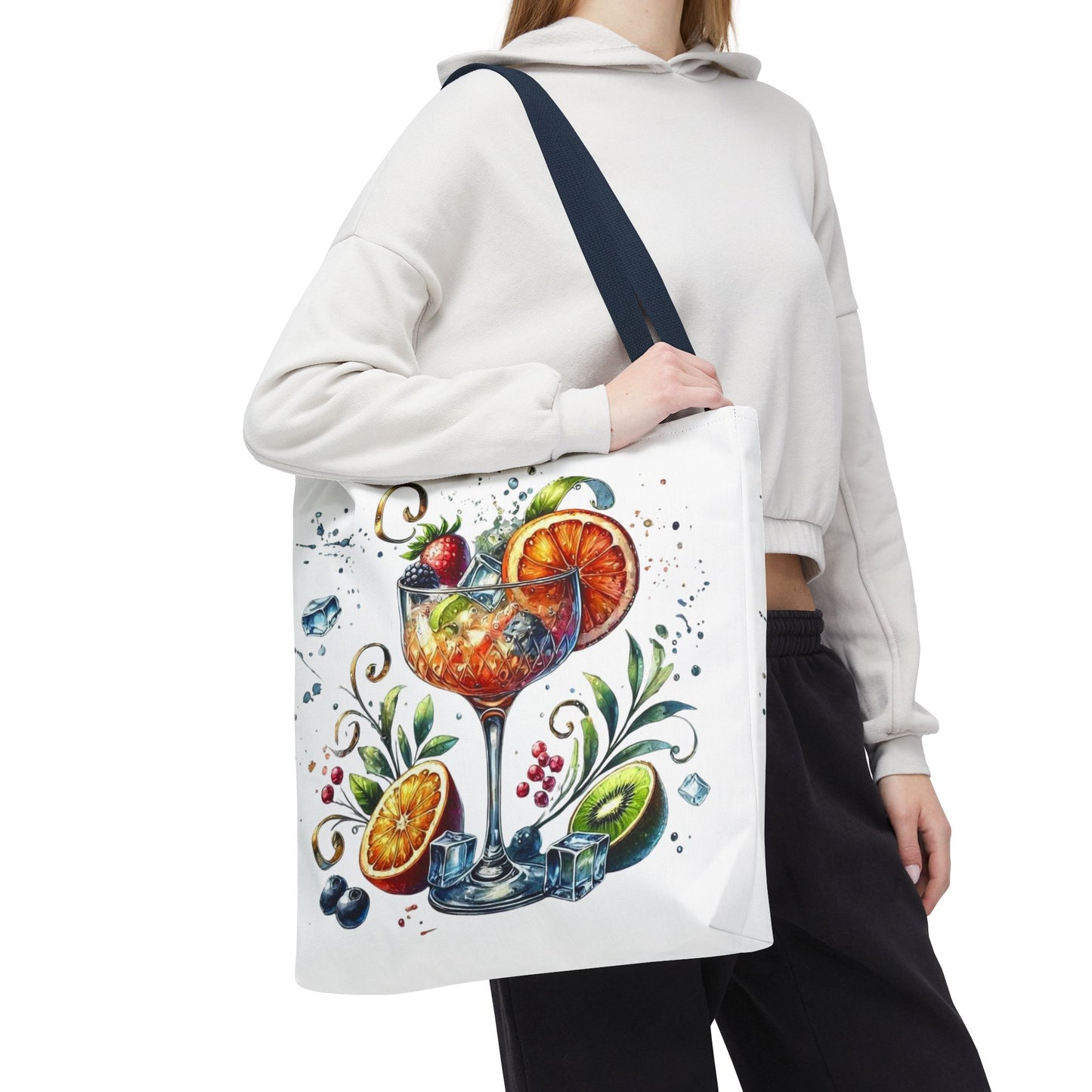 Bolso de cóctel, bolso para bebidas afrutadas, bolso de playa tropical, elegante bolso de lona, regalo para amantes de los cócteles, bolso de mano divertido, práctico bolso de verano.