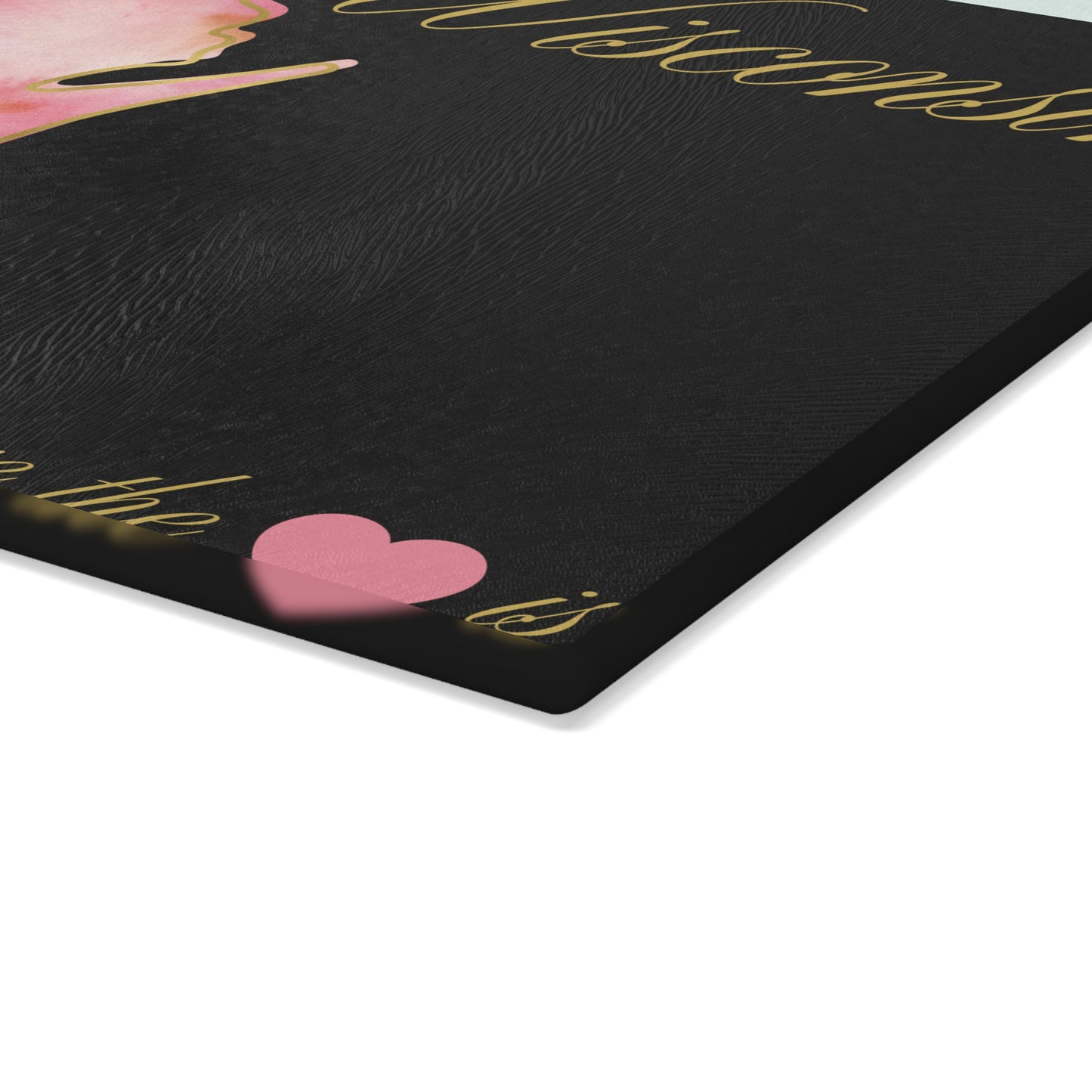 🌸 Wisconsin Floral State Cutting Board – Pink Blossoms & Hometown Charm 🌸