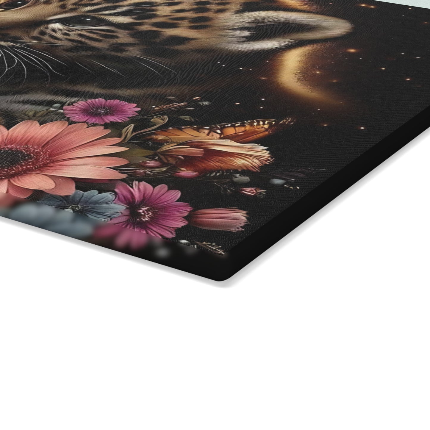 🐆 Baby Leopard & Butterflies Cutting Board – Gentle Jungle Charm for Your Kitchen 🌸🦋