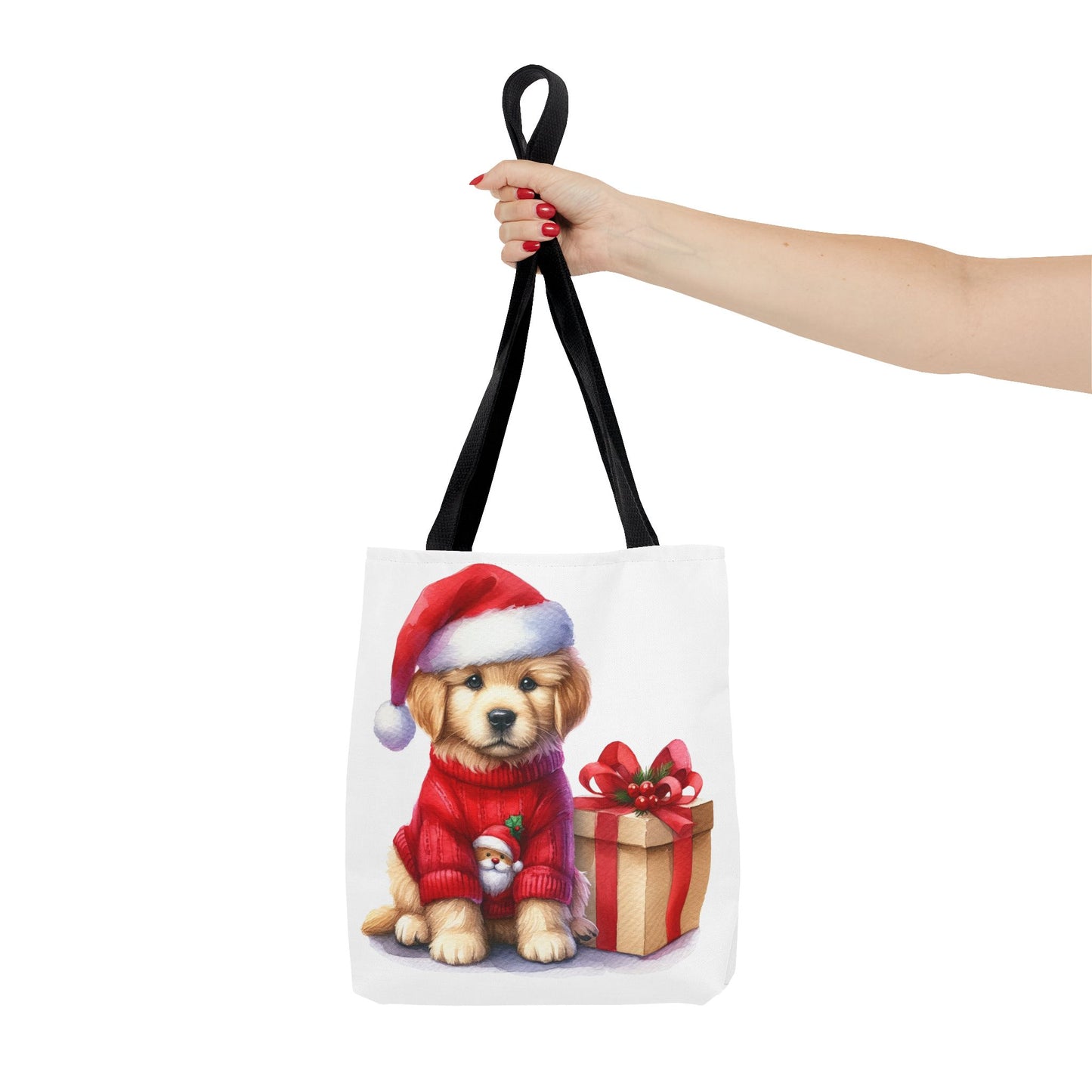 🎄 Golden Retriever Puppy Christmas Tote Bag – Festive Charm for Dog Lovers 🐶