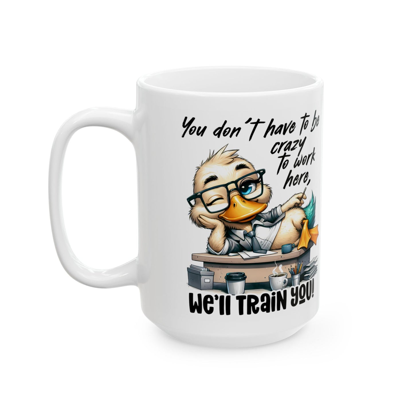 🖊️ Te capacitaremos: divertida taza de café con forma de pato para compañeros de trabajo y travesuras de oficina ☕