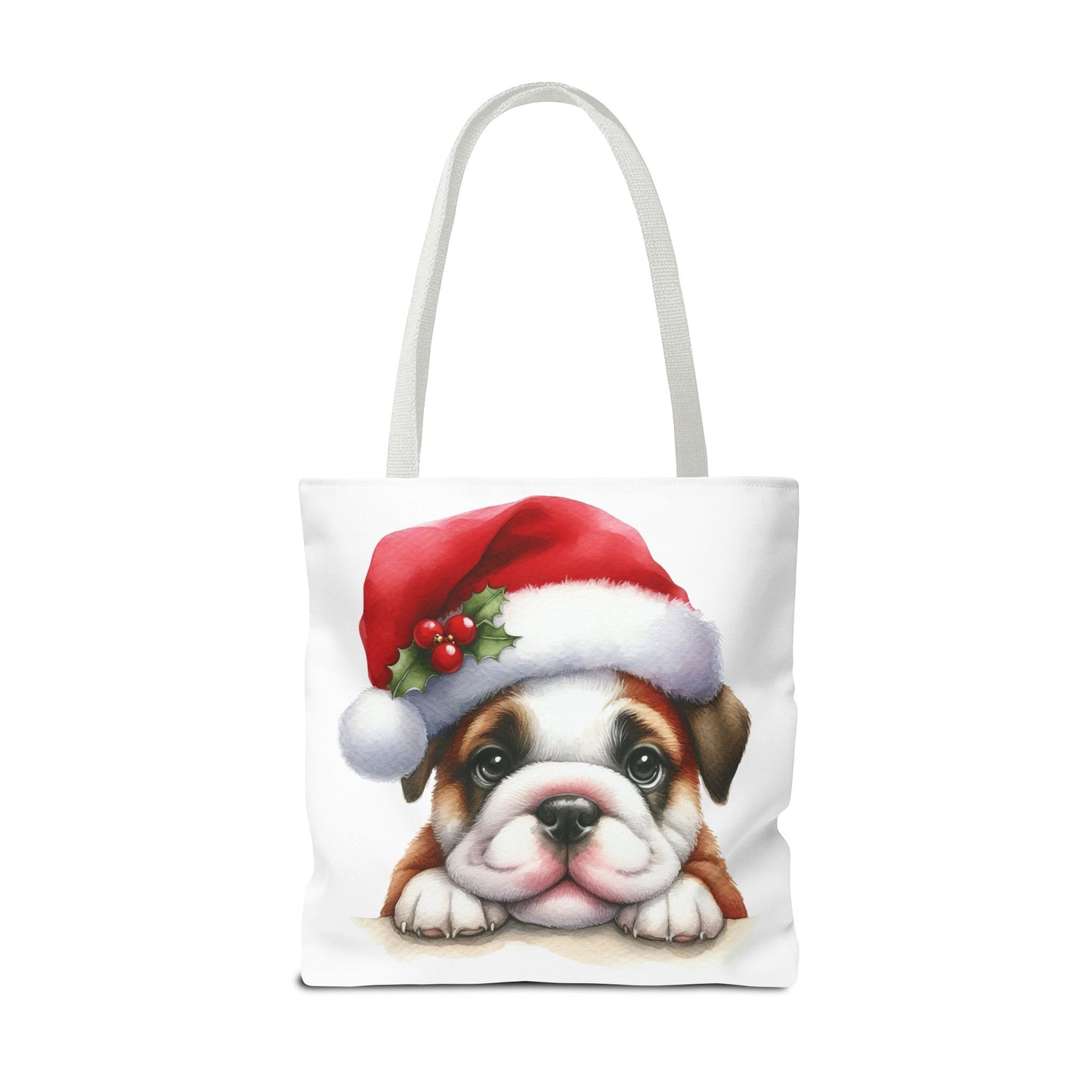 🐾 Bulldog Christmas Tote Bag – Santa Paws Cuteness You Can Carry 🎄