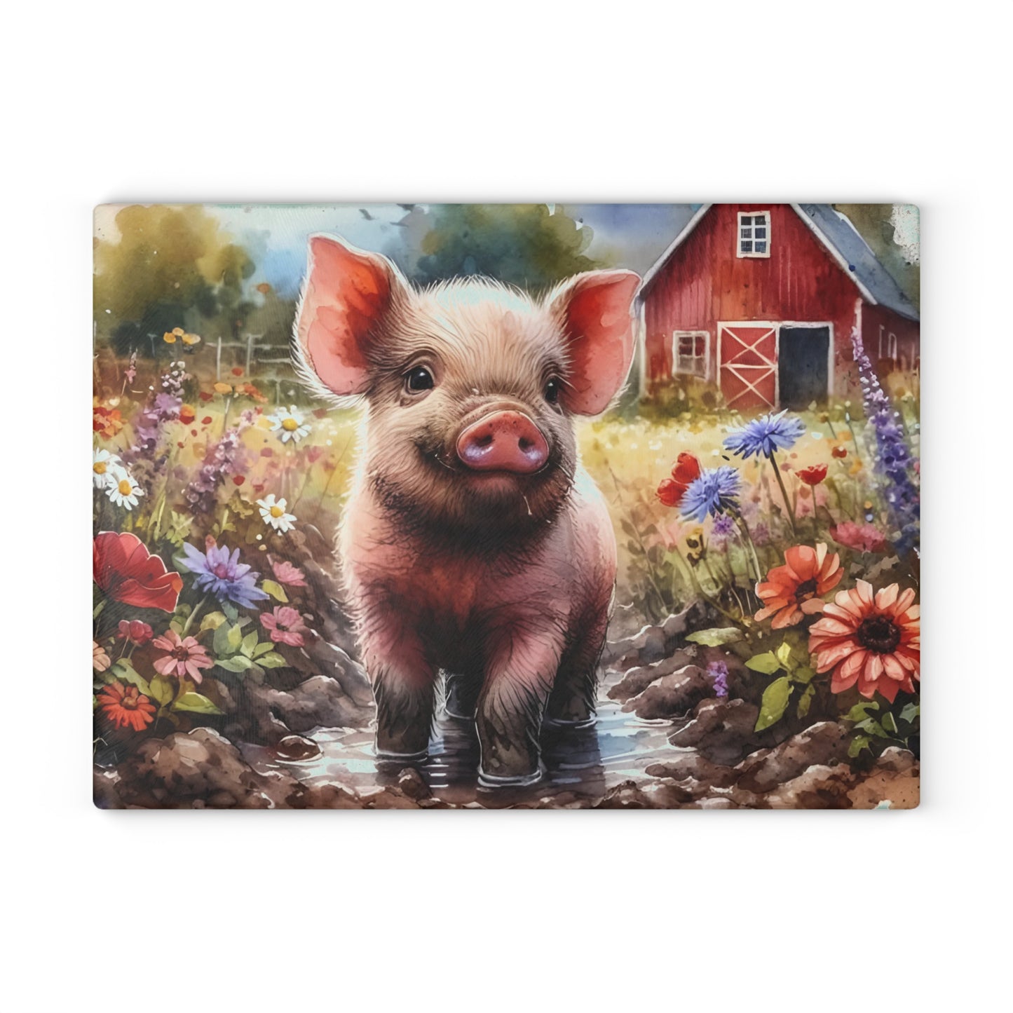 🐷🌸 Farm Piglet Cutting Board – Rustic Charm Meets Country Whimsy 🌸🐷
