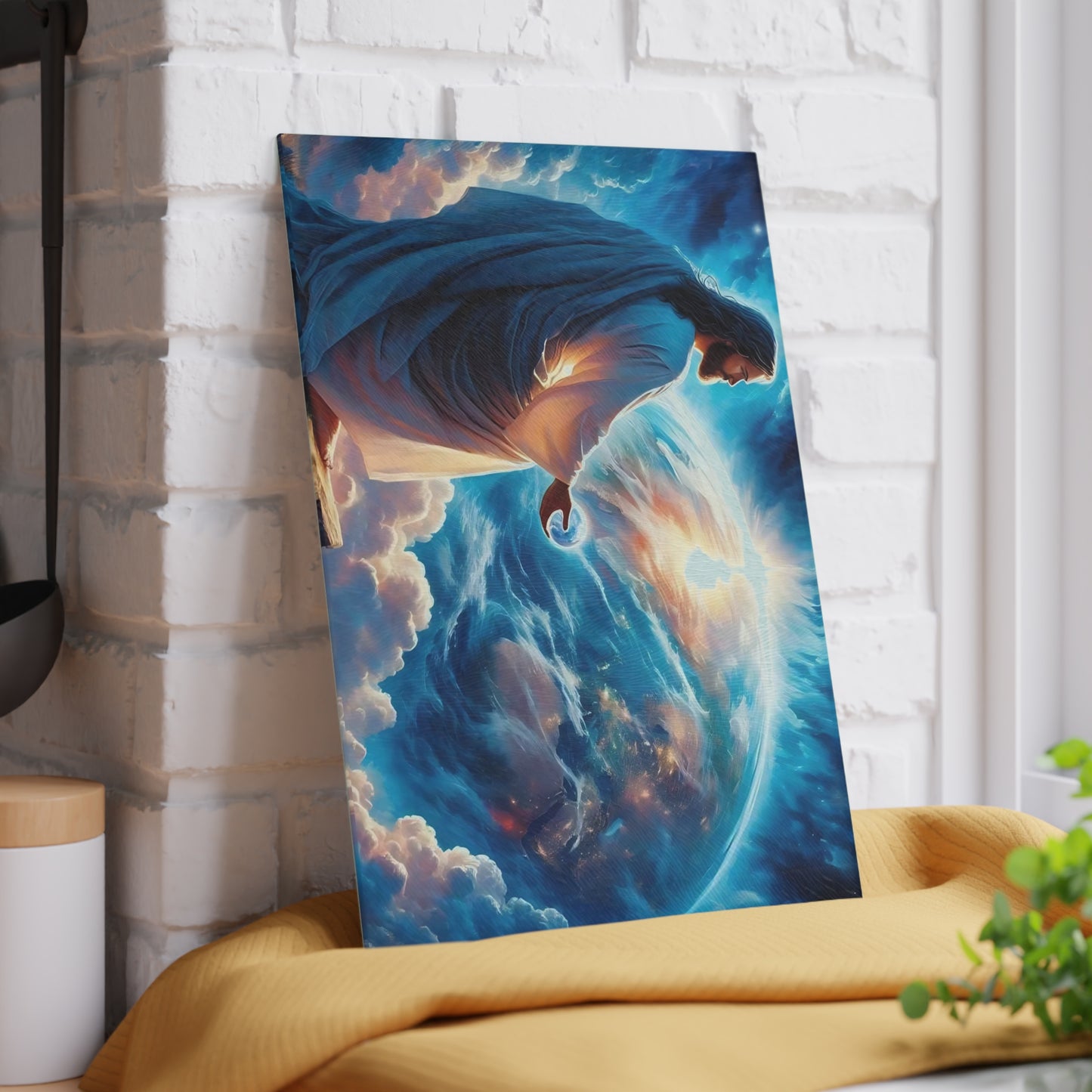 Tabla de cortar de Jesús, tabla de charcutería, tabla de cortar única, tabla de cortar de vidrio templado, regalo de inauguración de la casa, tabla de cortar personalizada