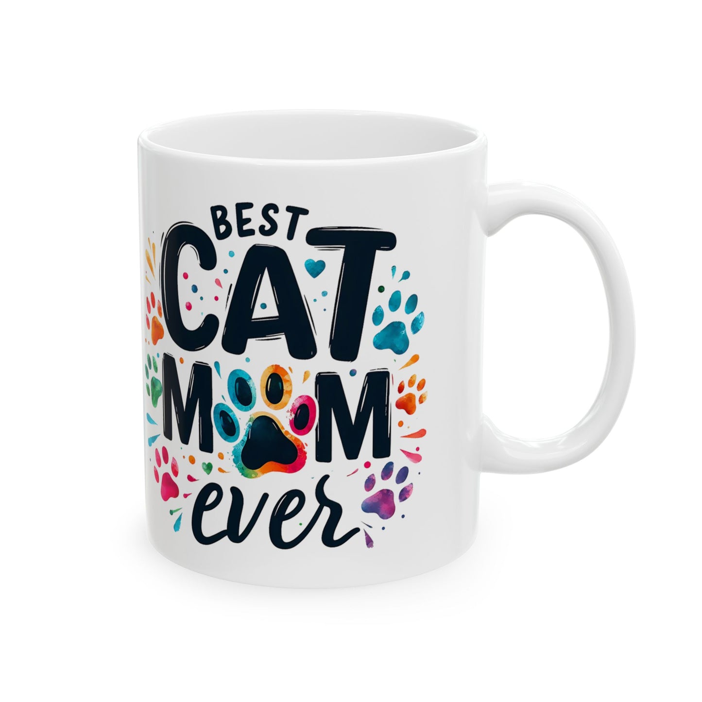 Taza "La mejor mamá gata", regalo adorable para amantes de los gatos, taza de cerámica, divertida taza para dueños de mascotas, regalo para el Día de la Madre, taza personalizada para mamá gata