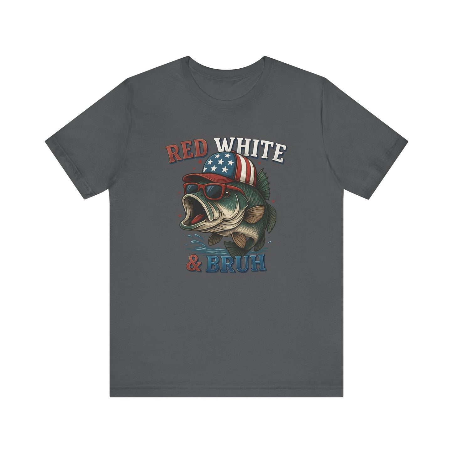 Divertida camiseta patriótica de pescado, con estampado rojo, blanco y negro, unisex, ideal para el 4 de julio, regalo para papá, ideal para barbacoas de verano.