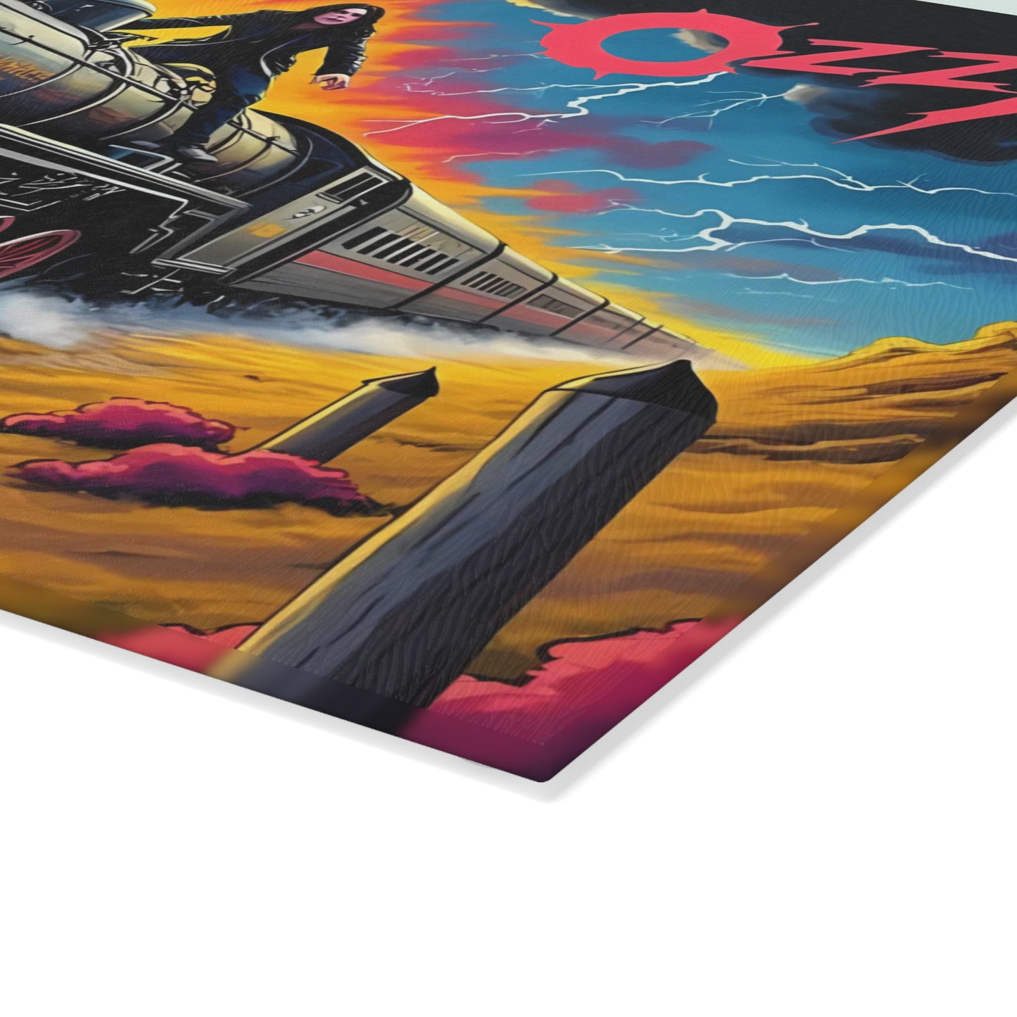 🚂⚡ Storm Train Inferno Cutting Board – Electrifying Energy Meets Bold Rebel Vibes 🔥🎸