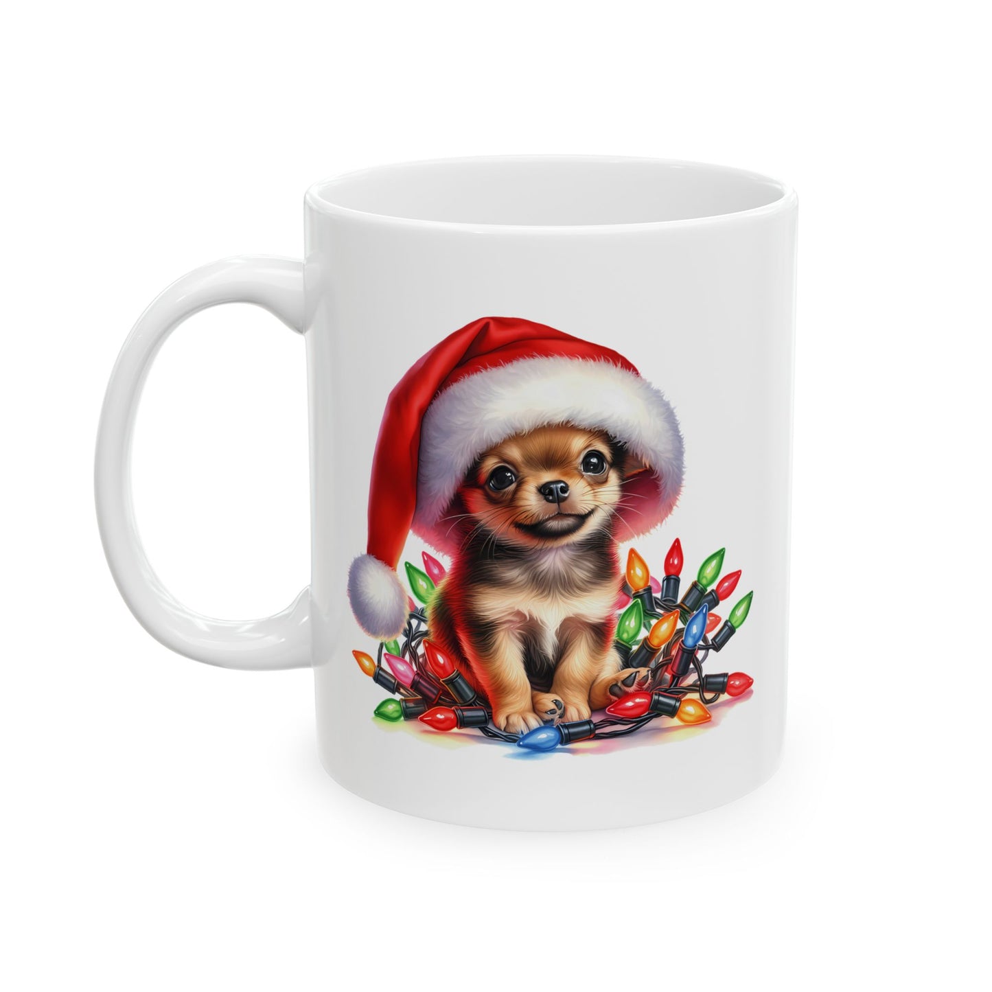 🎄 Chihuahua Christmas Lights Mug – Festive Pup Joy in Every Sip! 🐾☕