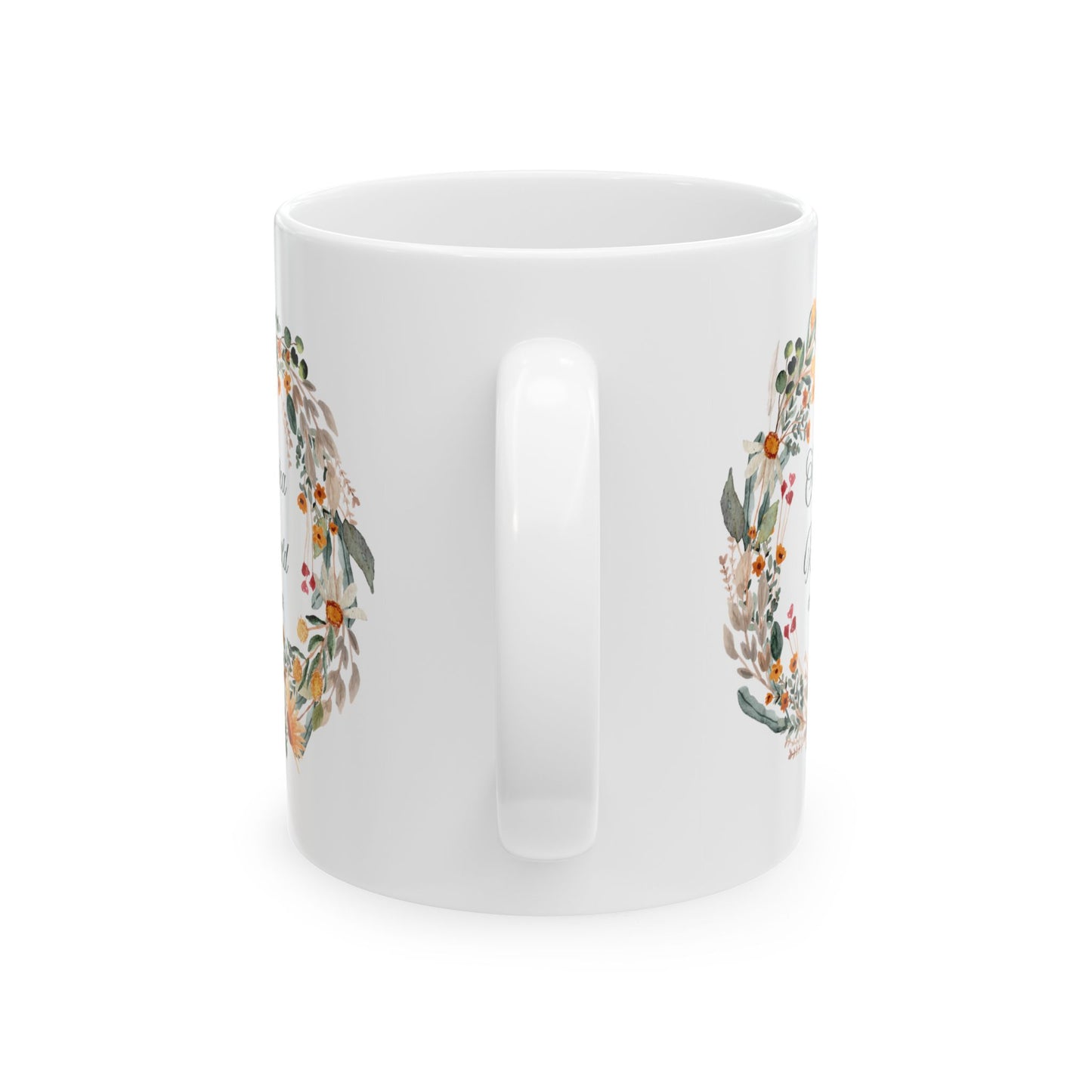 Taza personalizada con corona floral: un hermoso regalo personalizado