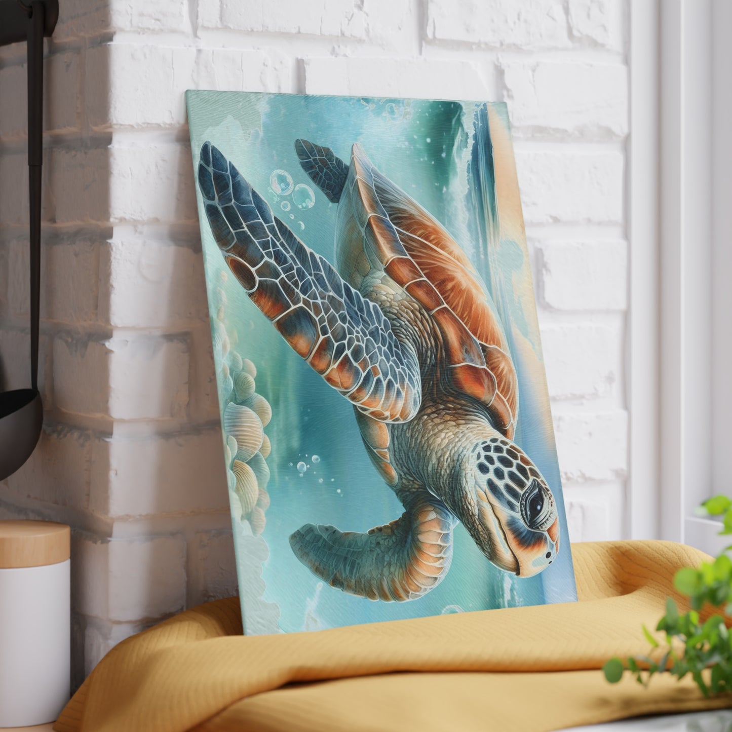 Tabla de cortar Sea Turtle Ocean Drift: un toque submarino para tu cocina