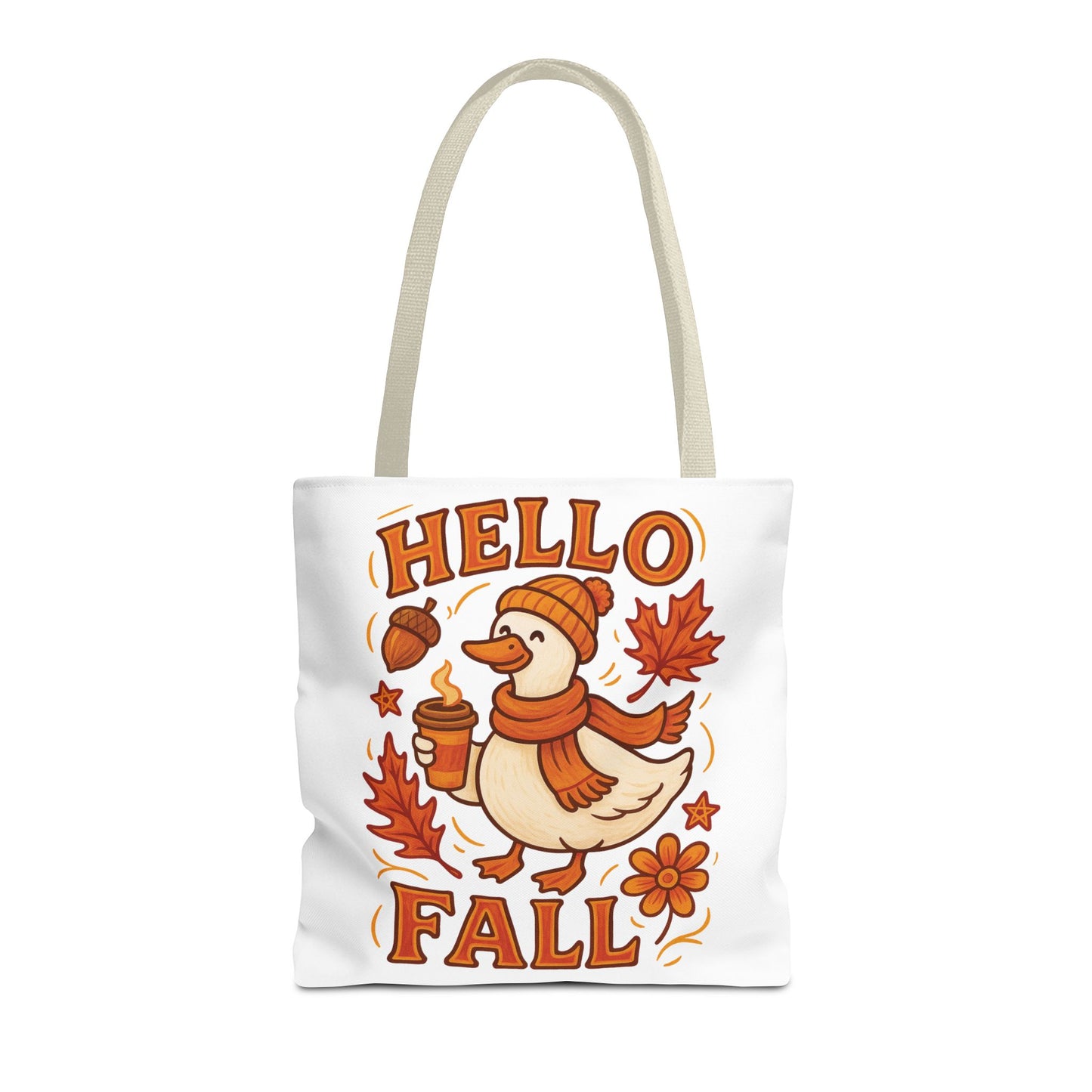 🧡 Hello Fall Duck Tote Bag – Cozy Autumn Vibes & Feathered Charm 🍂🦆