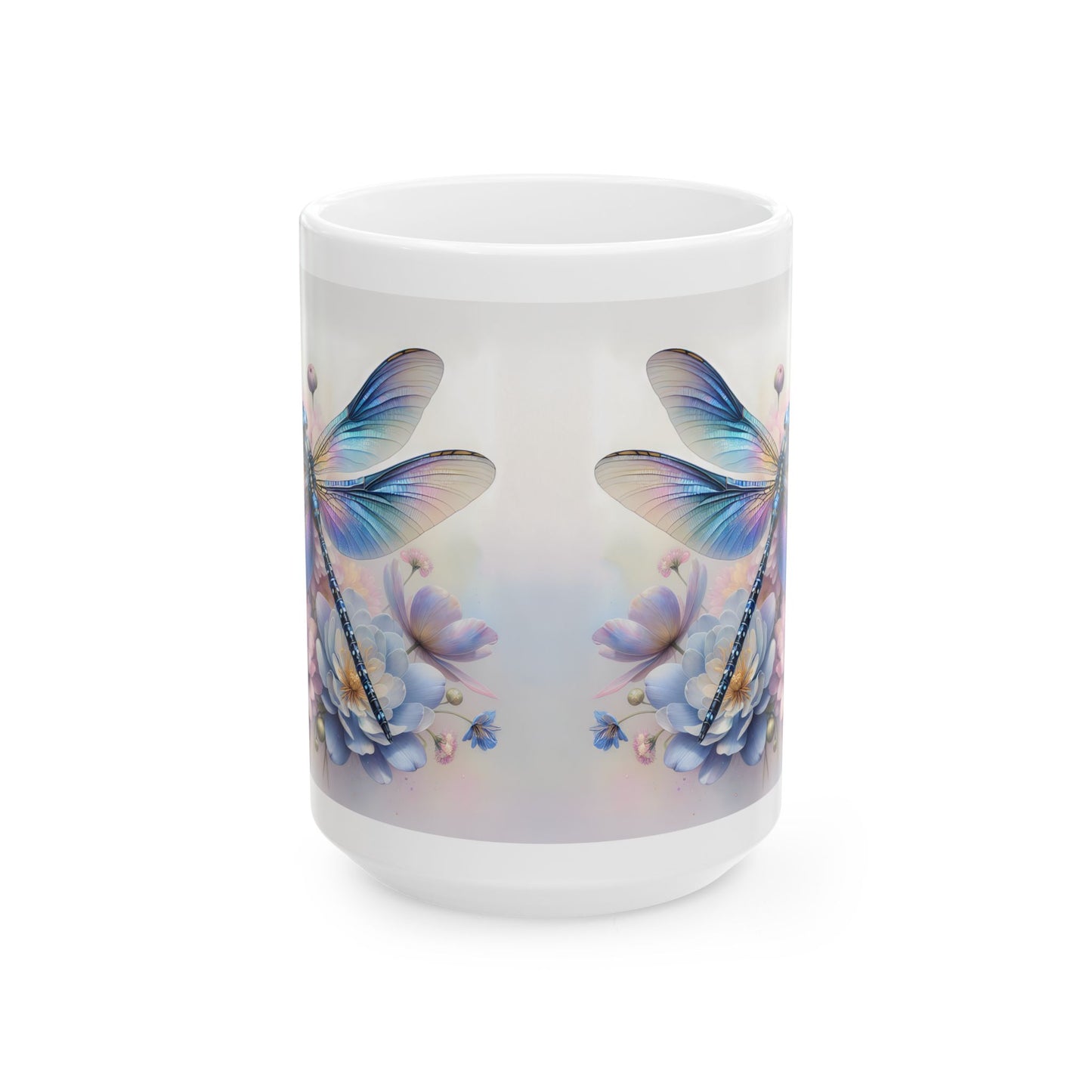 🧚♀️ Sueños de Libélula Pastel – Elegante envoltorio floral para taza de café ☕