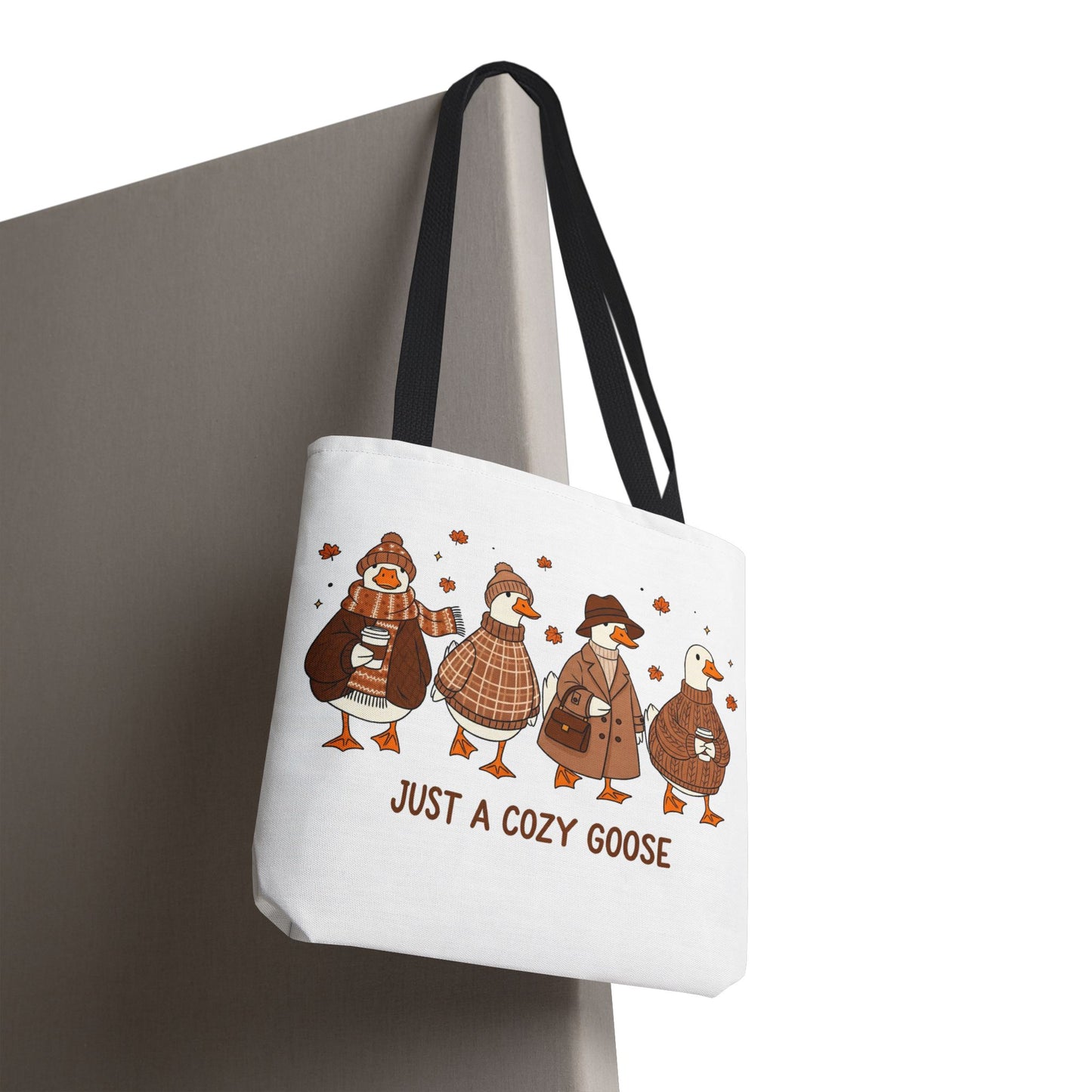 🪶 Just a Cozy Goose Tote Bag – Fall Fashion with Feathered Charm