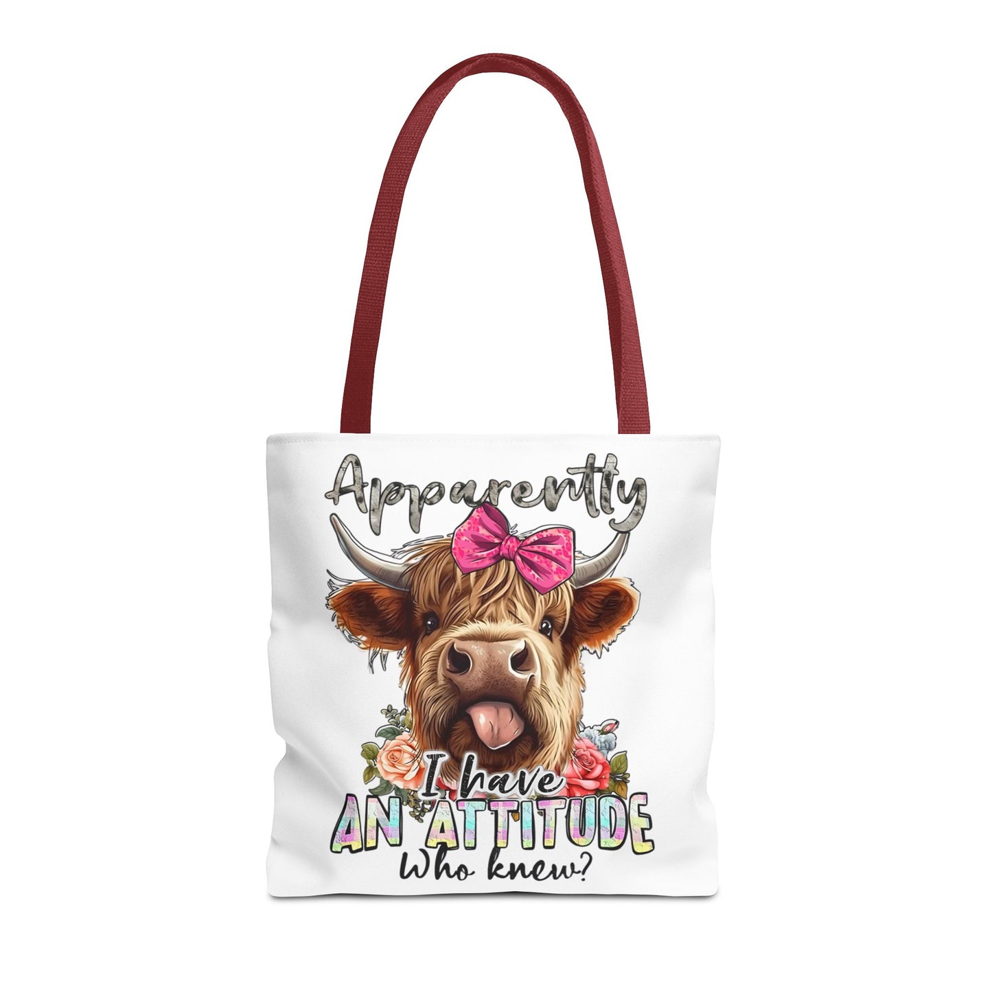 🐄 Al parecer, tengo actitud: bolso tote Sassy Cow con lazo rosa 🌸