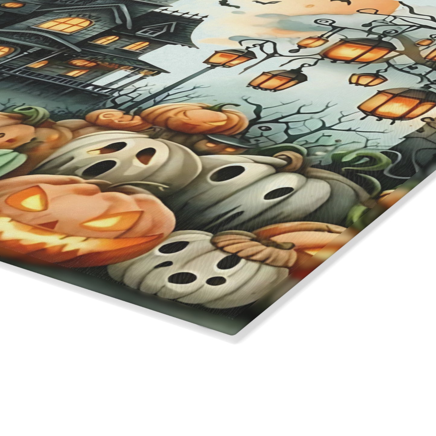 🎃👻 Haunted Halloween Mansion Cutting Board – Spooky Elegance for Your Kitchen 👻🎃