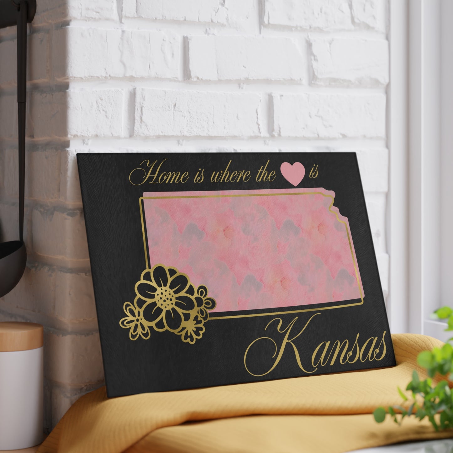 💗 Kansas State Cutting Board – Blushing Pride with Heartfelt Charm