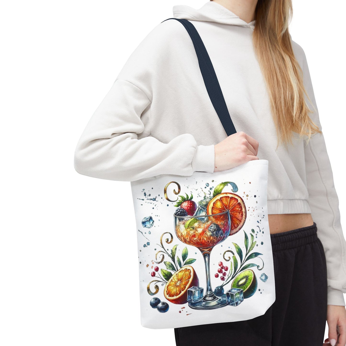 Bolso de cóctel, bolso para bebidas afrutadas, bolso de playa tropical, elegante bolso de lona, regalo para amantes de los cócteles, bolso de mano divertido, práctico bolso de verano.