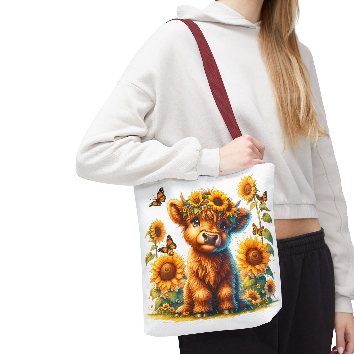Bolsa de mano de vaca de las Tierras Altas: estética rústica de granja, bolsa de compras reutilizable con un toque rústico y chic, regalo inspirado en la naturaleza para amantes de los animales.