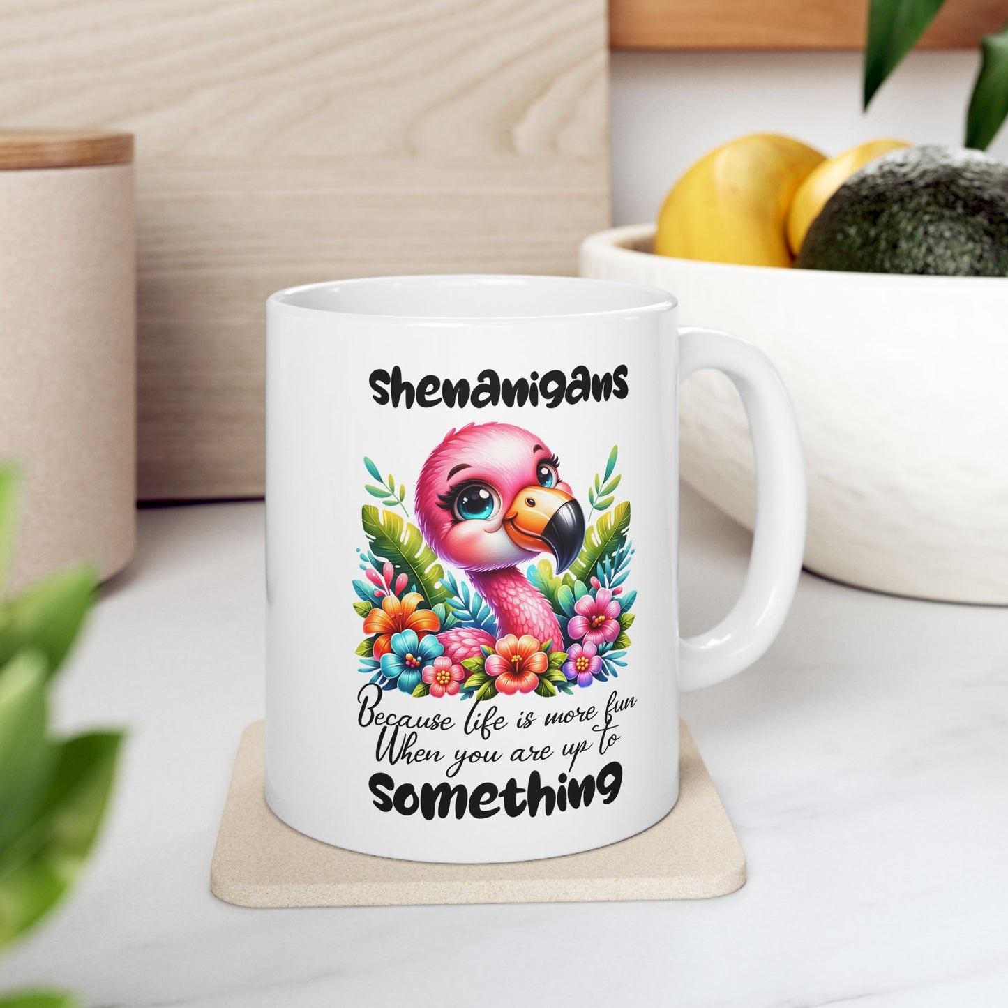 🌸 Flamingo & Floral Bliss – Taza de café colorida y divertida para amantes de la naturaleza 🌺