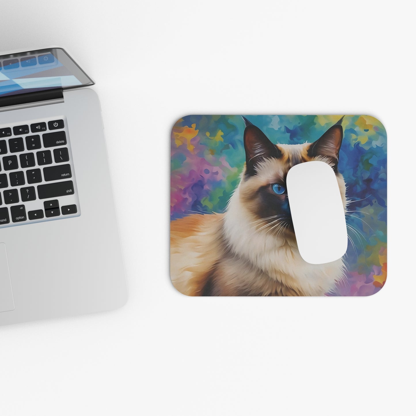 Alfombrilla de ratón con diseño de gato siamés: un elegante accesorio de escritorio para los amantes de los gatos