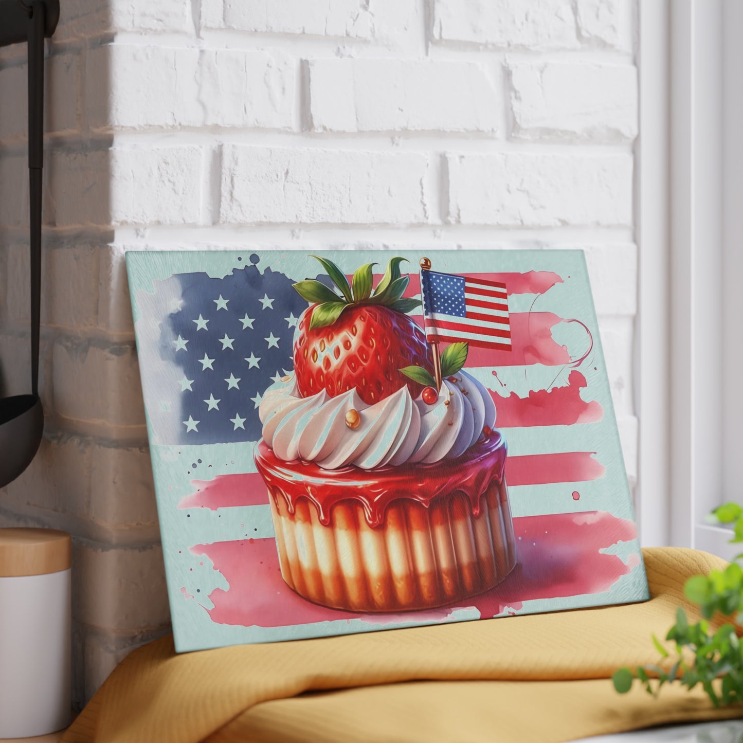 Tabla de cortar de vidrio para postres del 4 de julio: un dulce estilo patriótico para celebraciones de verano