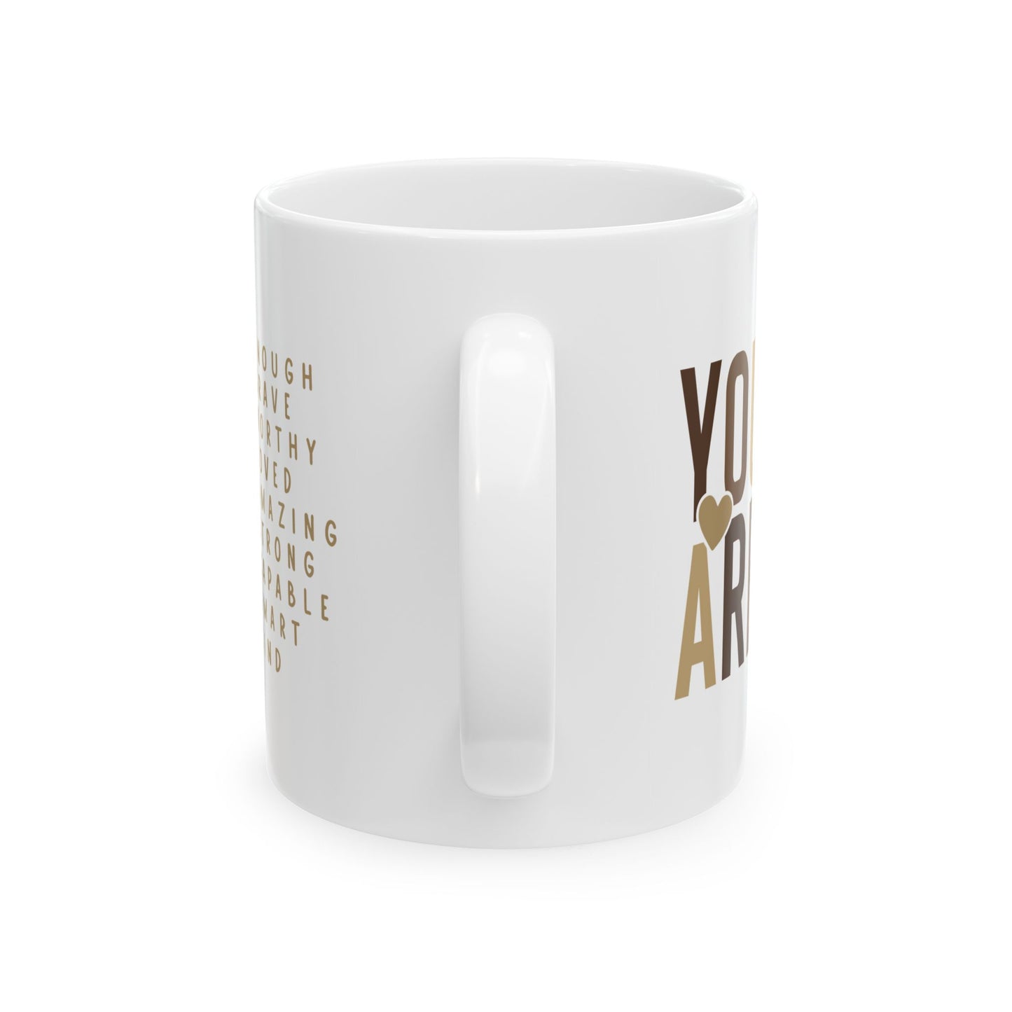 ☕ YOU ARE ENOUGH Affirmation Mug – Daily Reminder of Strength, Worth, and Kindness 💛