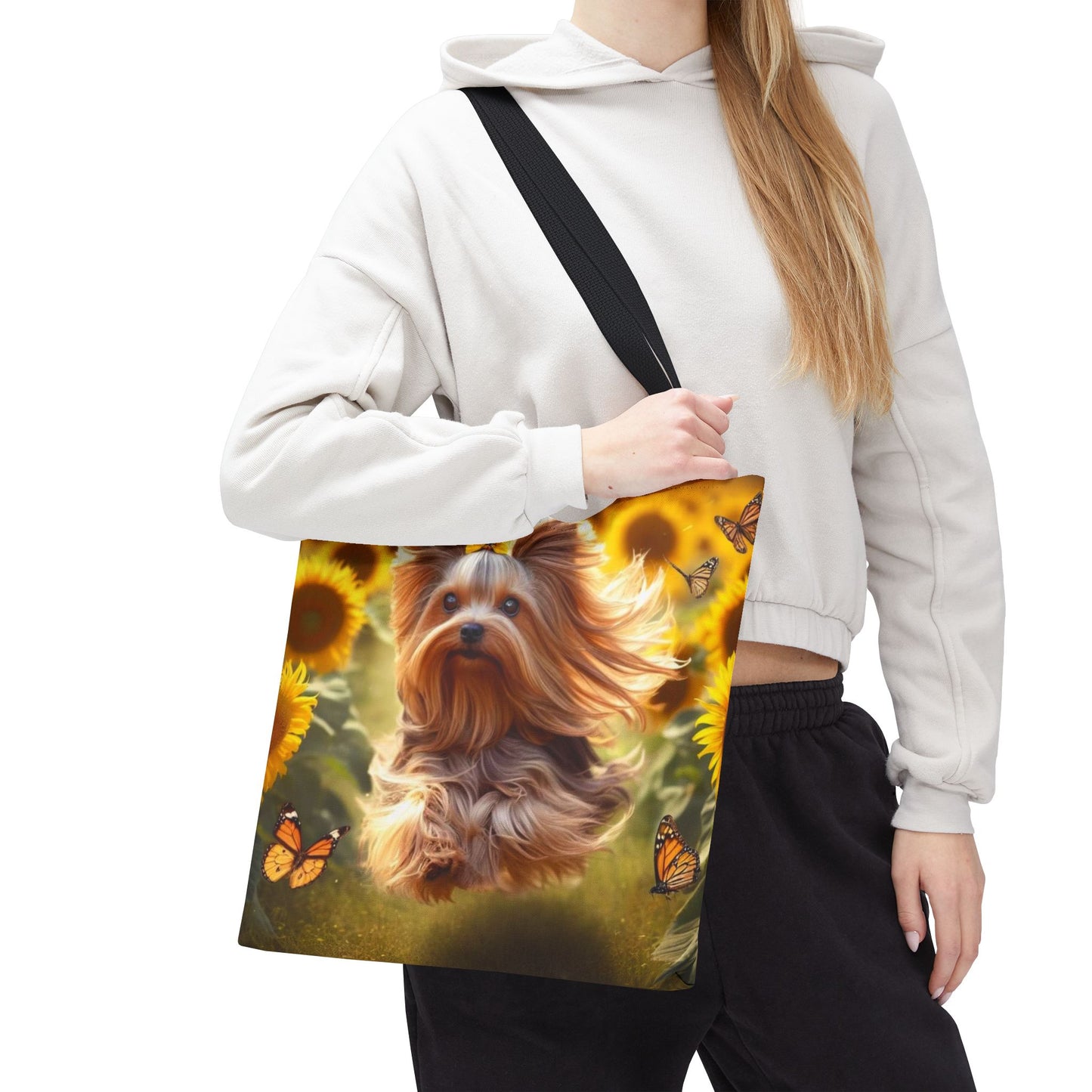 Adorable bolso de mano Yorkie: ¡perfecto para los amantes de los perros en movimiento!