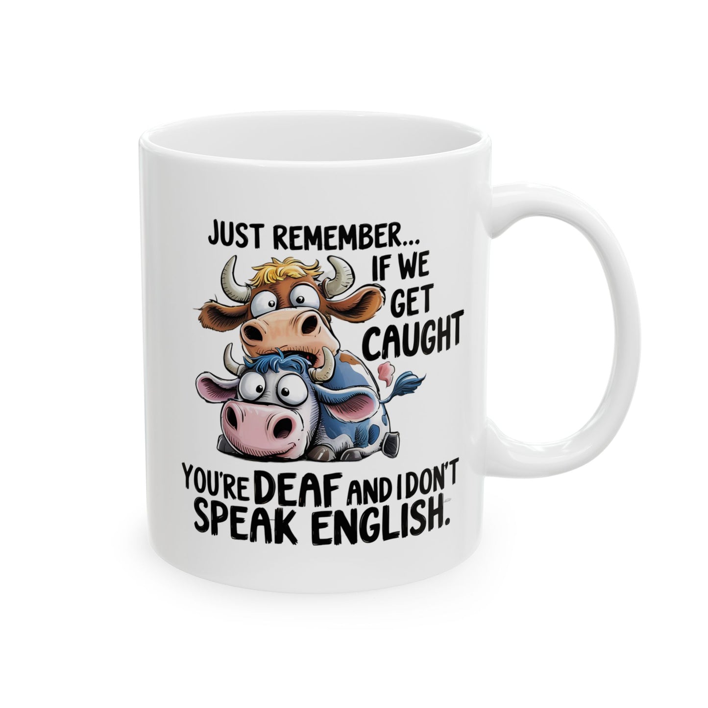 🐄 ¡Recuerda... que no te pillen! – Taza divertida de vaca para amantes de los animales y del humor