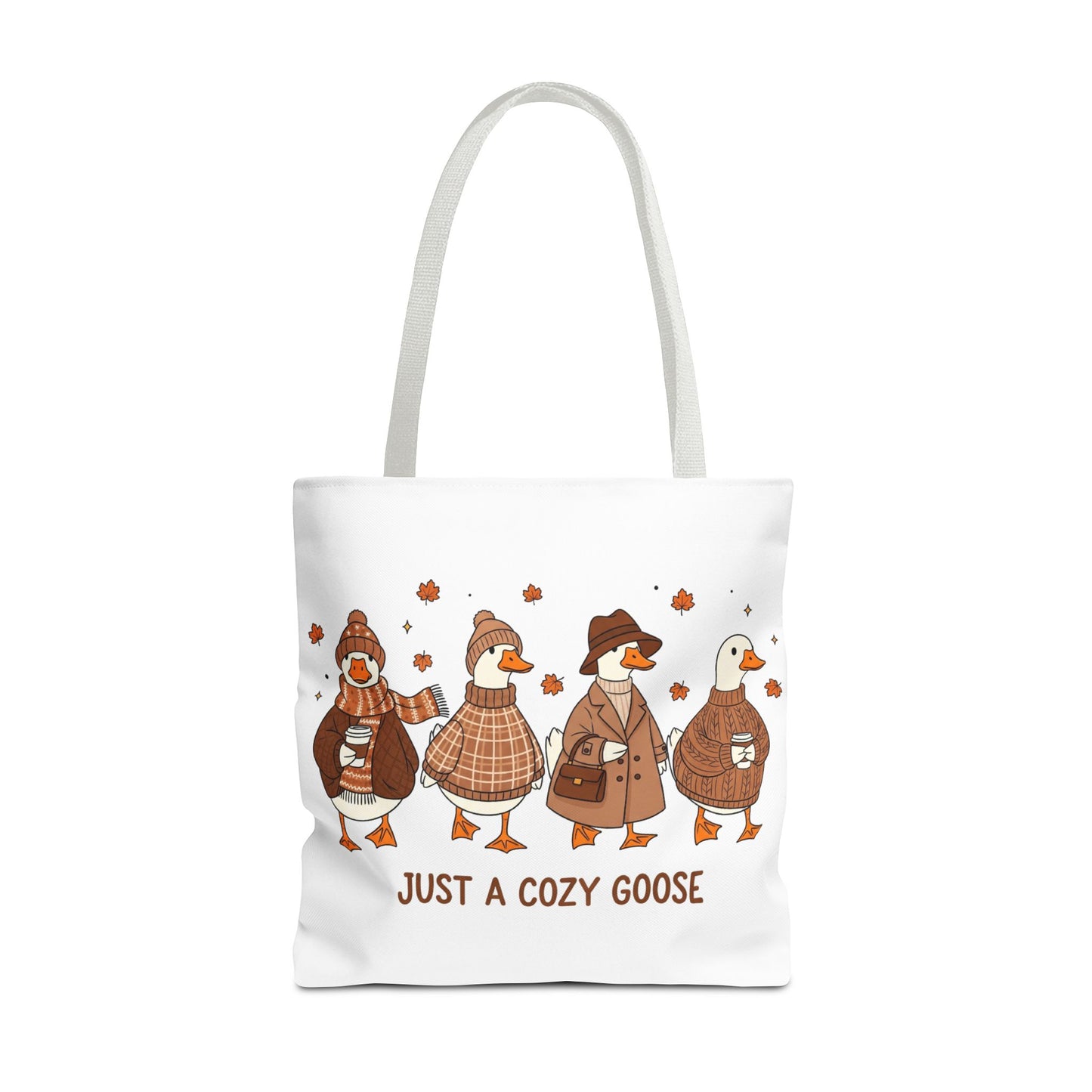 🪶 Just a Cozy Goose Tote Bag – Fall Fashion with Feathered Charm