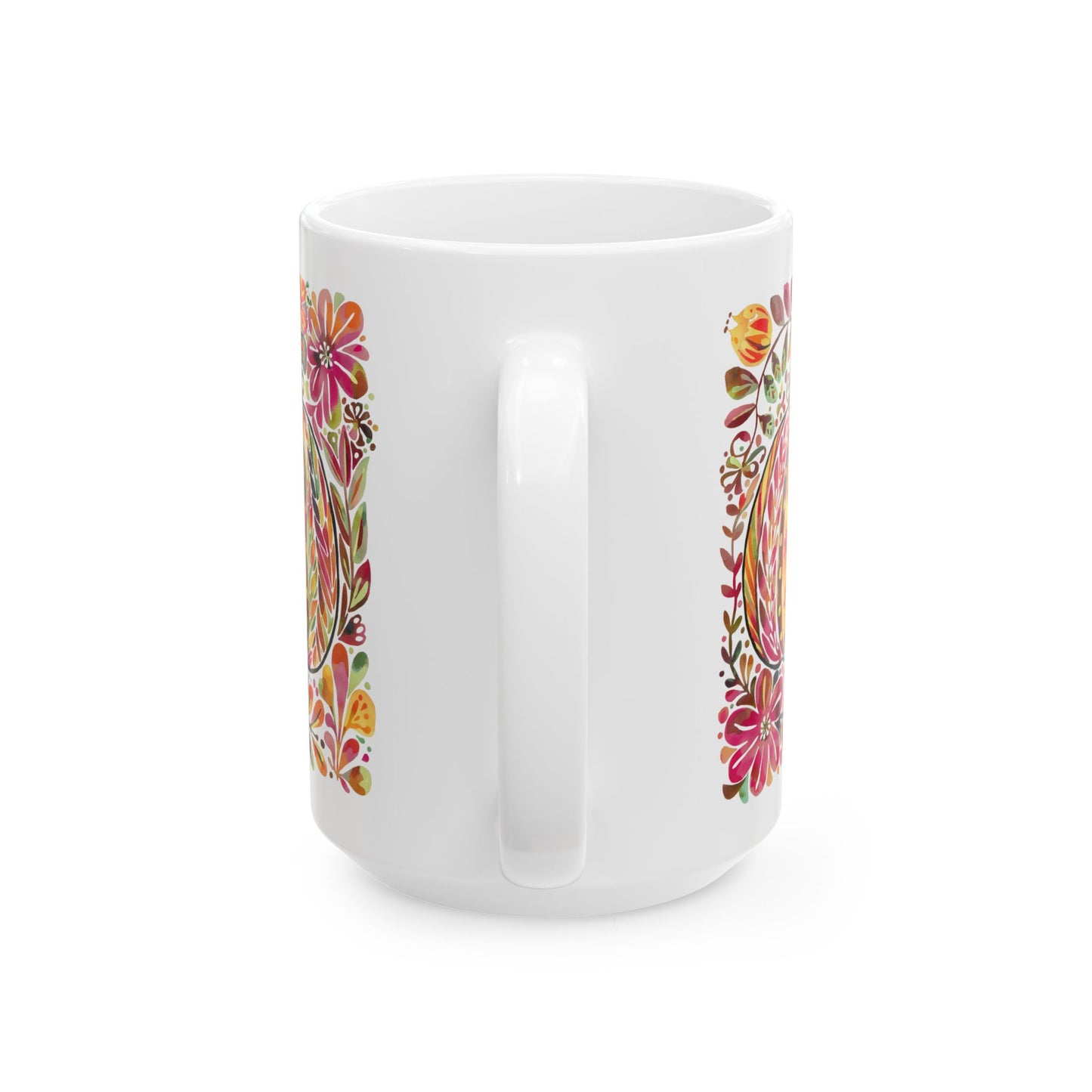 ๐๐ธ Floral Pumpkin Mug โ Autumn Harvest Coffee Cup ๐โ