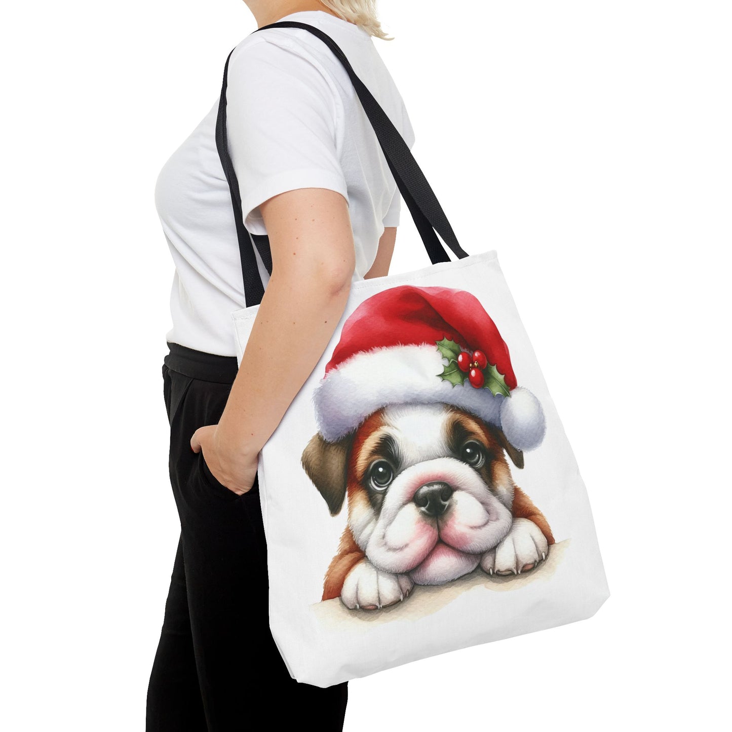 🐾 Bulldog Christmas Tote Bag – Santa Paws Cuteness You Can Carry 🎄