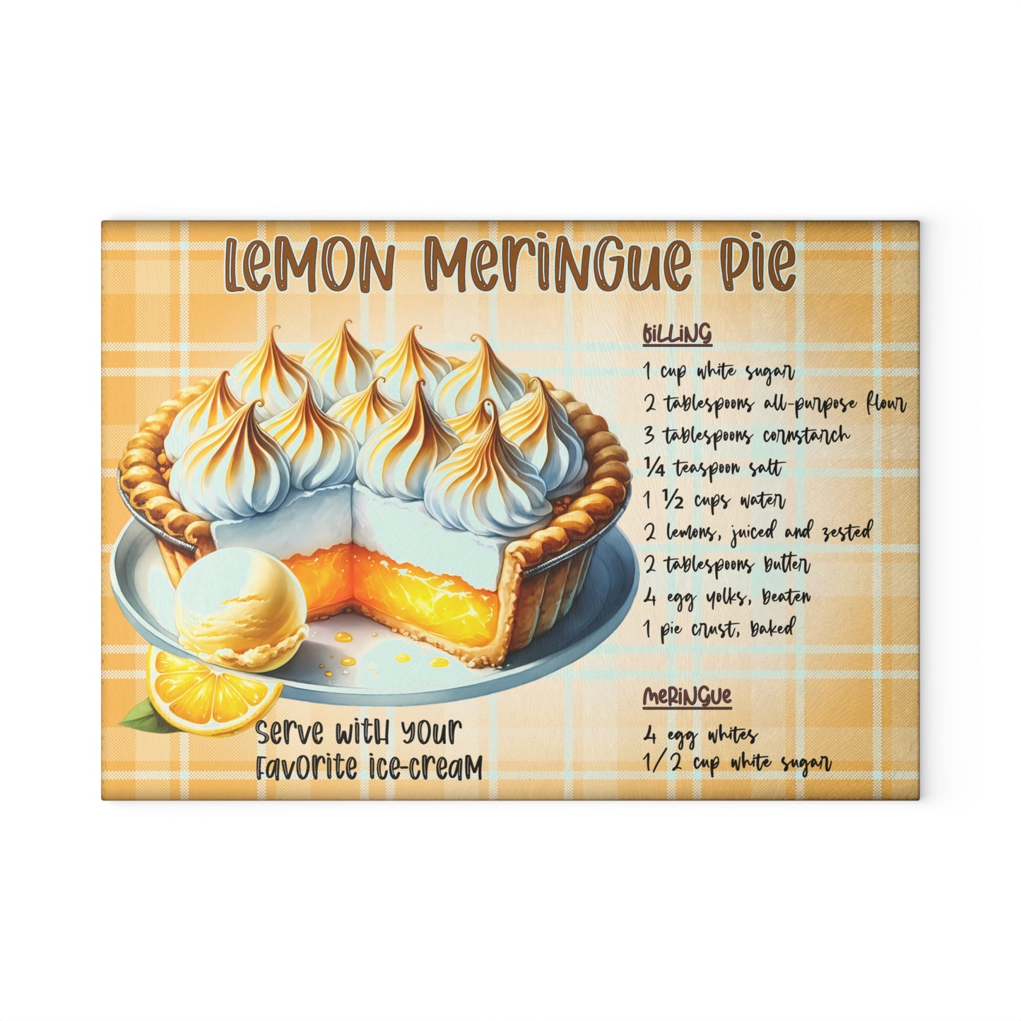 Tabla de cortar para preparar tarta de merengue de limón: la dulce nostalgia se une al encanto culinario