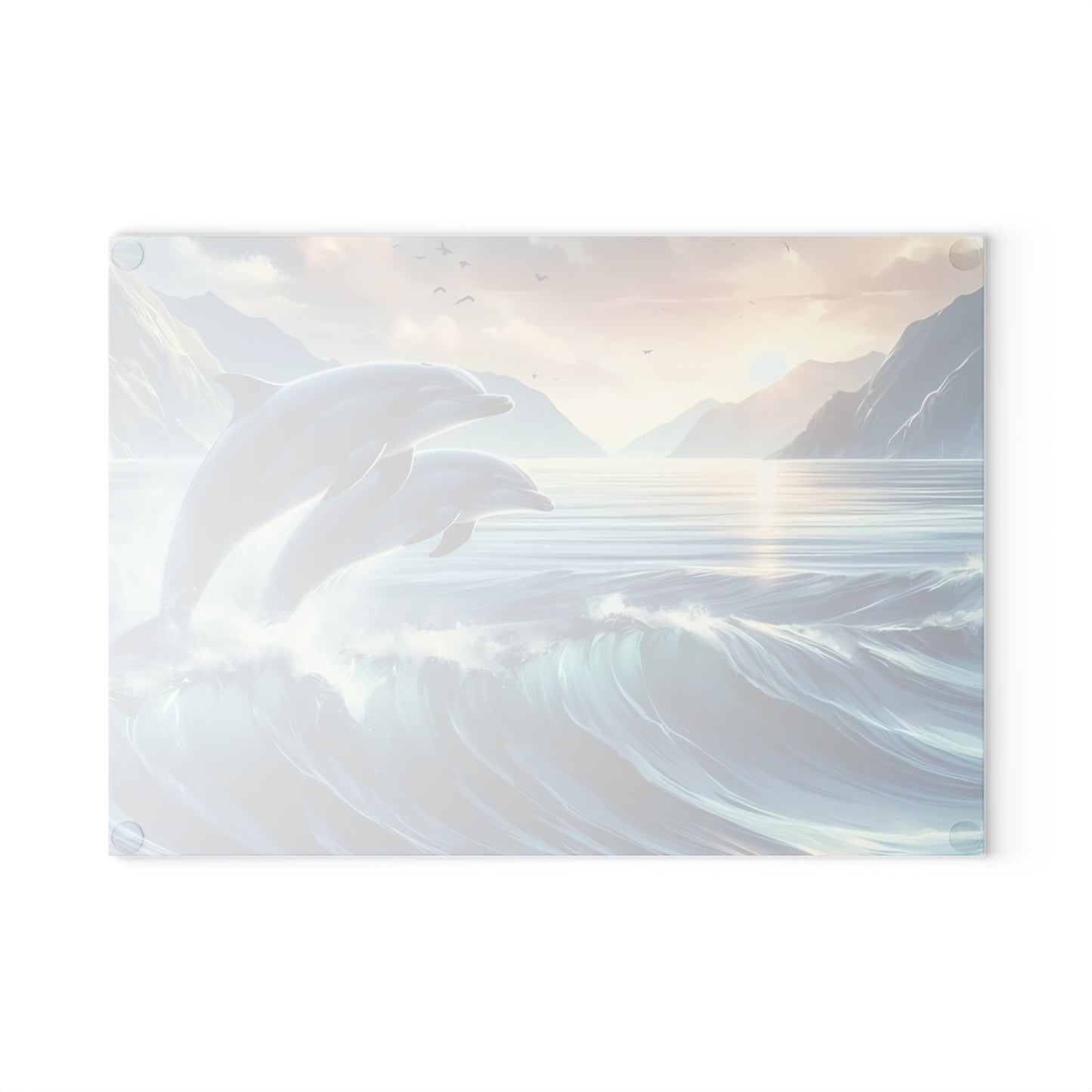 🌊🐬 Ocean Wave Dolphins Cutting Board – Coastal Elegance for Your Kitchen 🐬🌊