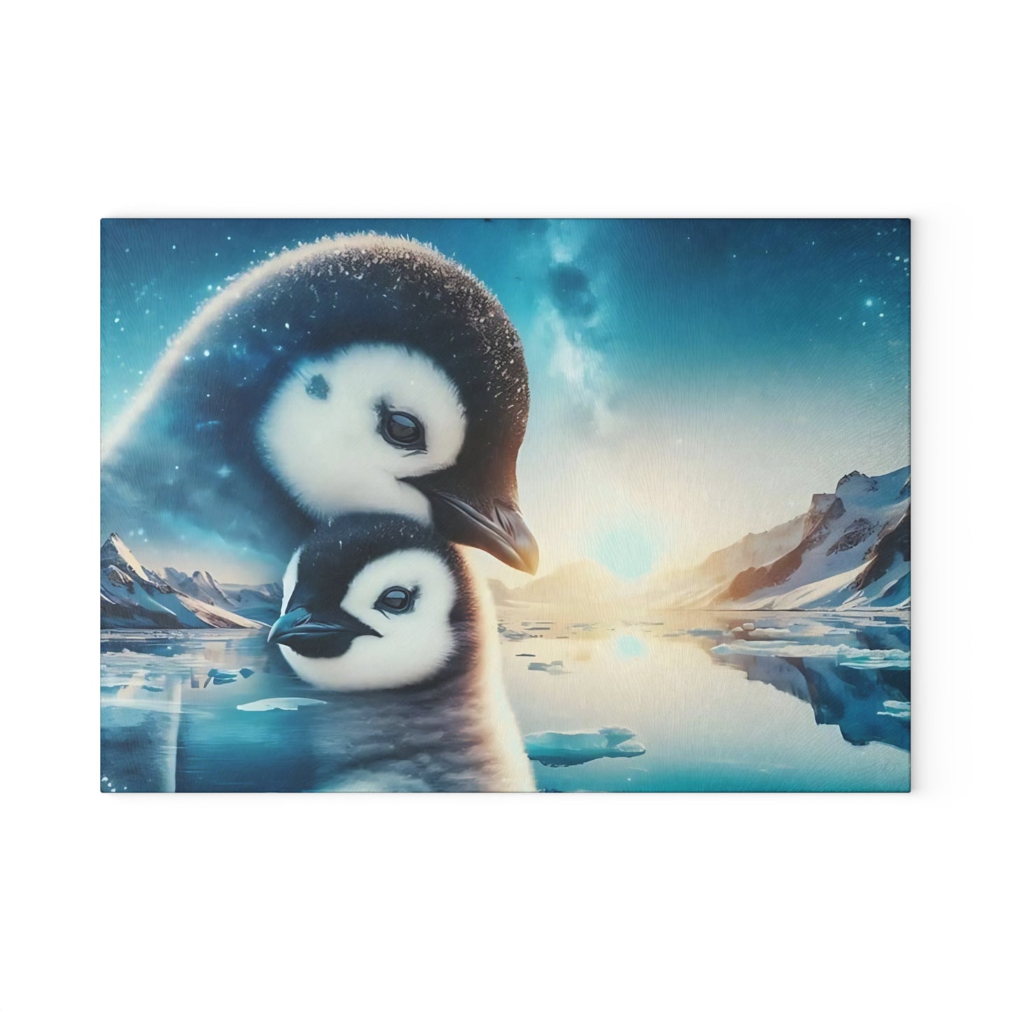 🐧❄️ Penguin & Chick Arctic Cutting Board – Polar Serenity for Your Kitchen ❄️🐧