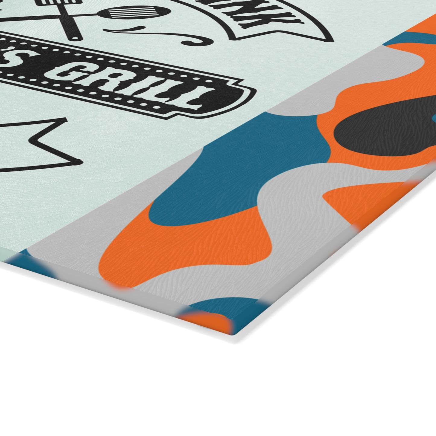 EAT DRINK GRANDPA’S GRILL BARBEQUE – Camo Glass Cutting Board for Backyard Kings 🧢🍔