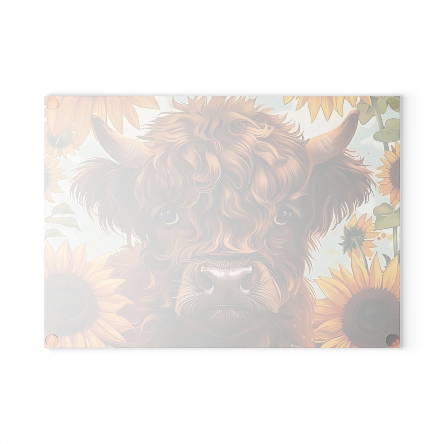 Tabla de cortar de vaca, tabla de cortar de vidrio templado, tabla de charcutería, tabla de cortar, regalo de inauguración de la casa, tabla de cortar personalizada, vaca de las Tierras Altas