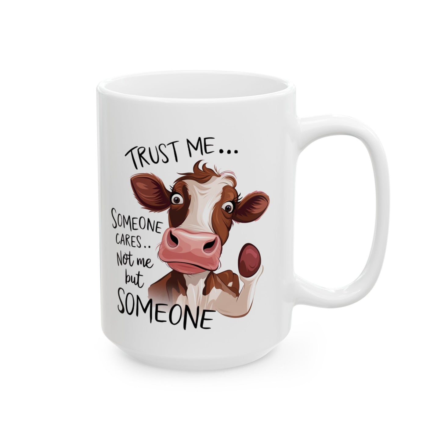 Confía en mí... No en mí, sino en alguien: divertida taza de vaca para almas sarcásticas ☕