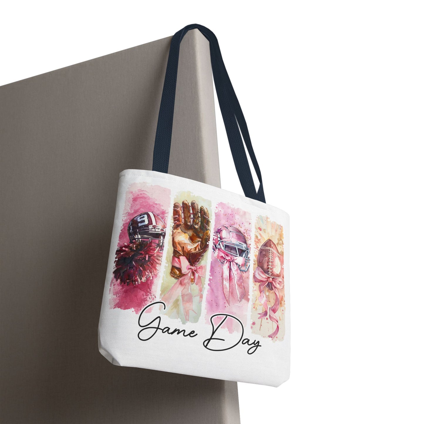 🏈 Game Day Pink Ribbon Tote Bag – Football & Pink Power 💖👜