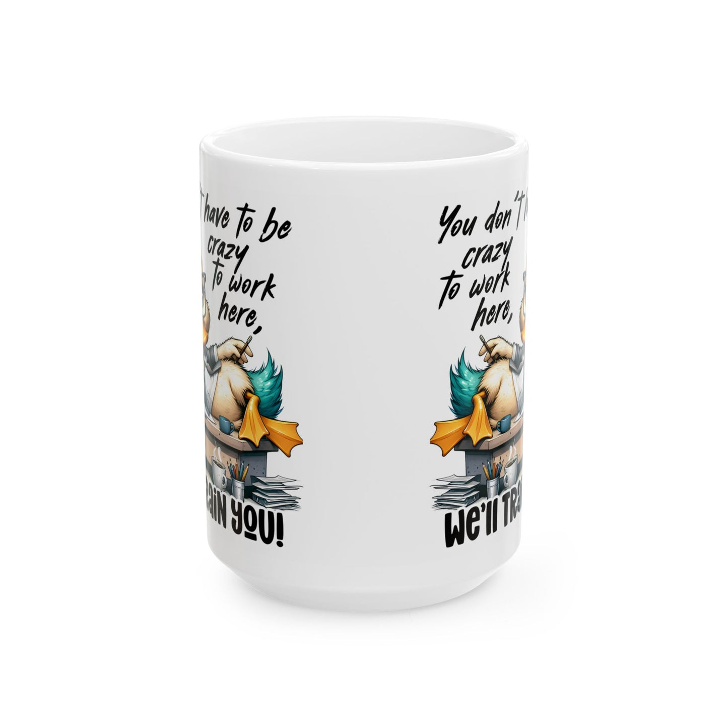 🖊️ Te capacitaremos: divertida taza de café con forma de pato para compañeros de trabajo y travesuras de oficina ☕
