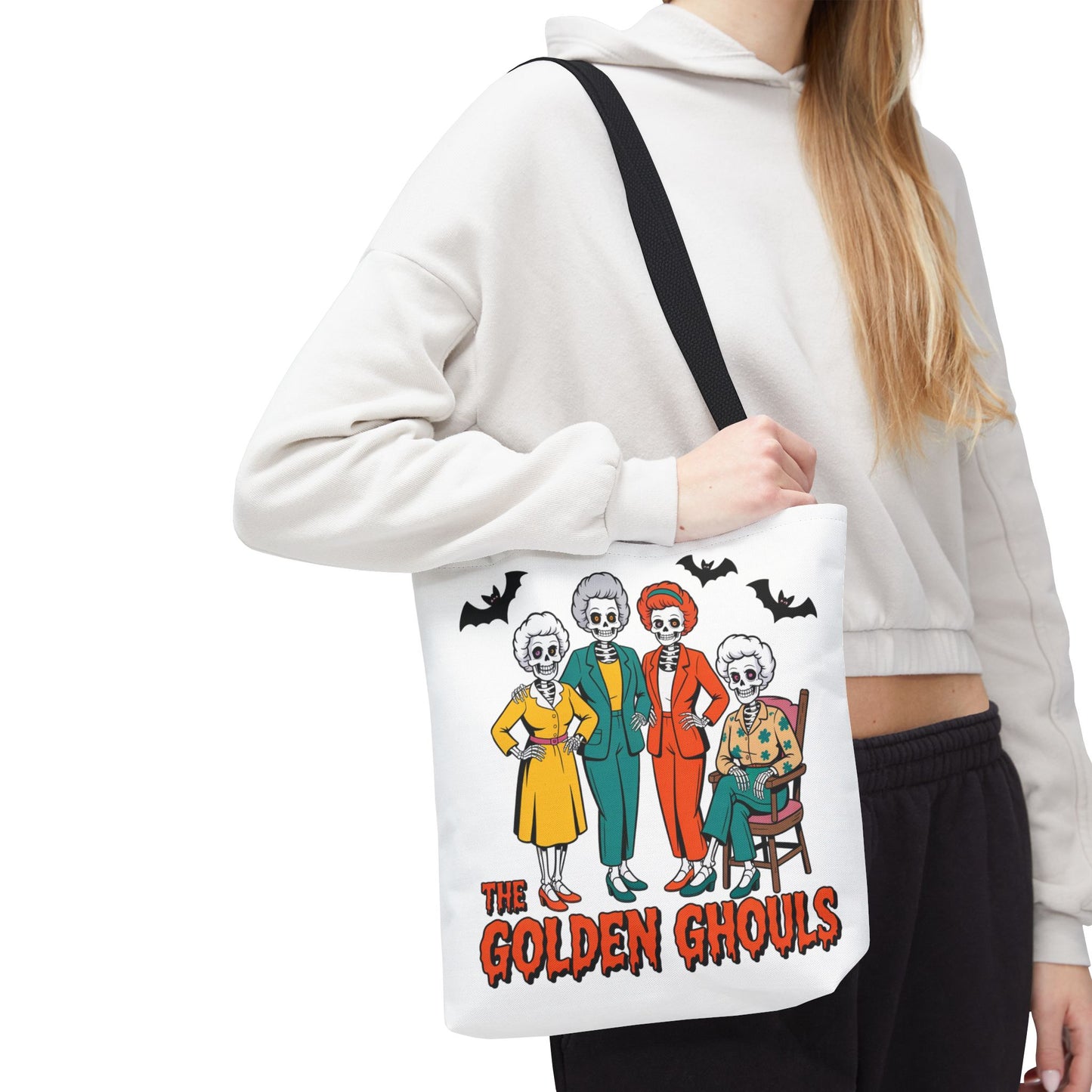 ๐ค Retro Skeleton Squad Tote Bag โ Spooky Chic Style for Halloween ๐ป๐