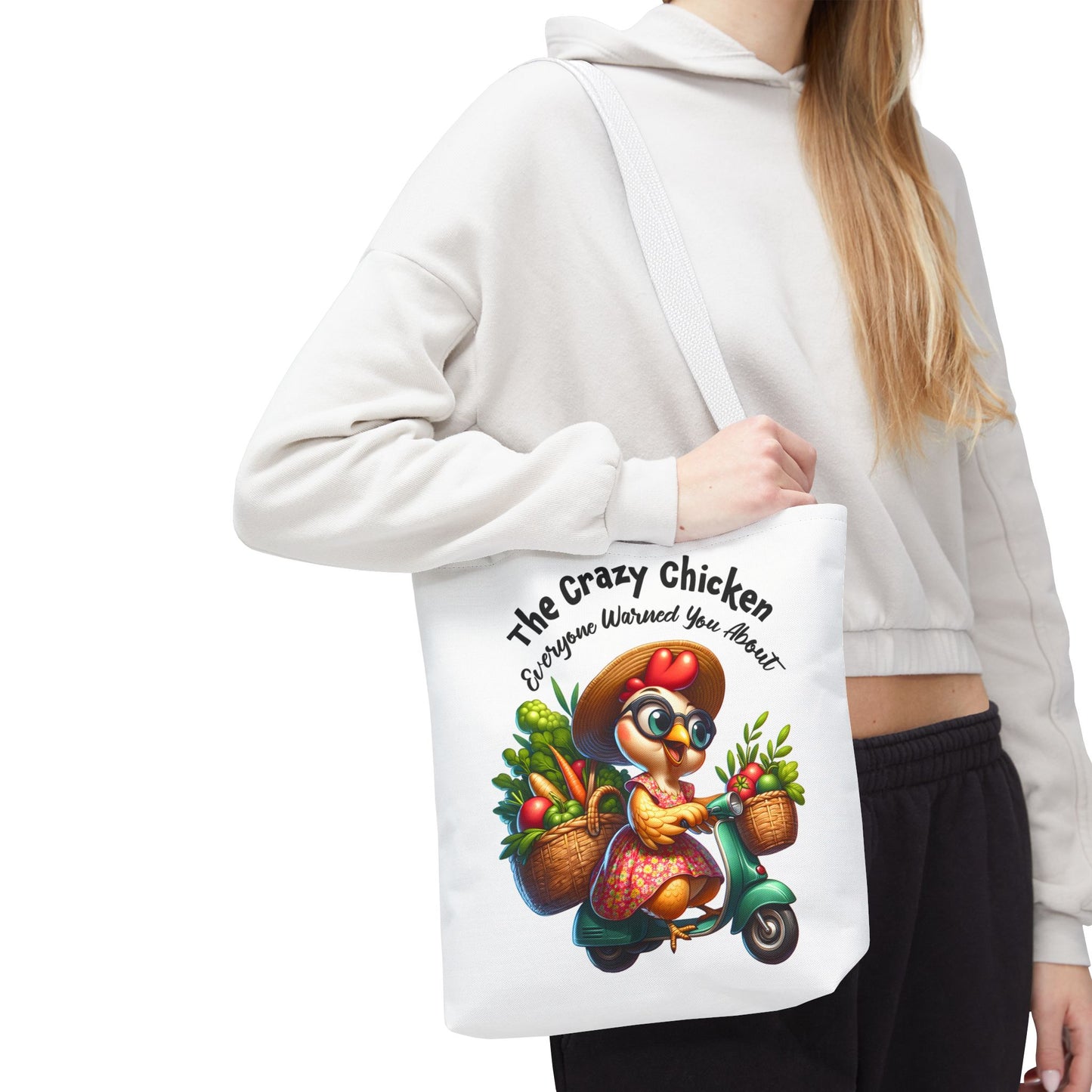 Bolsa de compras divertida con diseño de pollo: un encantador diseño de granja fresca 🐔