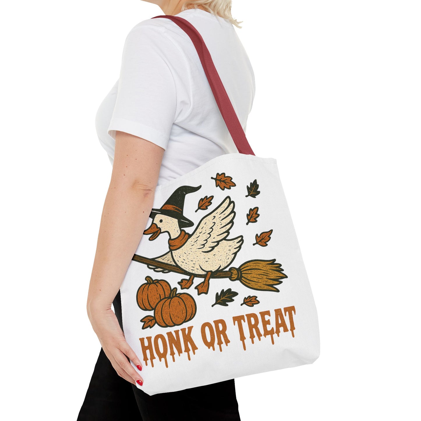 ๐ช Honk or Treat Goose Halloween Tote Bag โ Witchy Whimsy for Spooky Season ๐๐