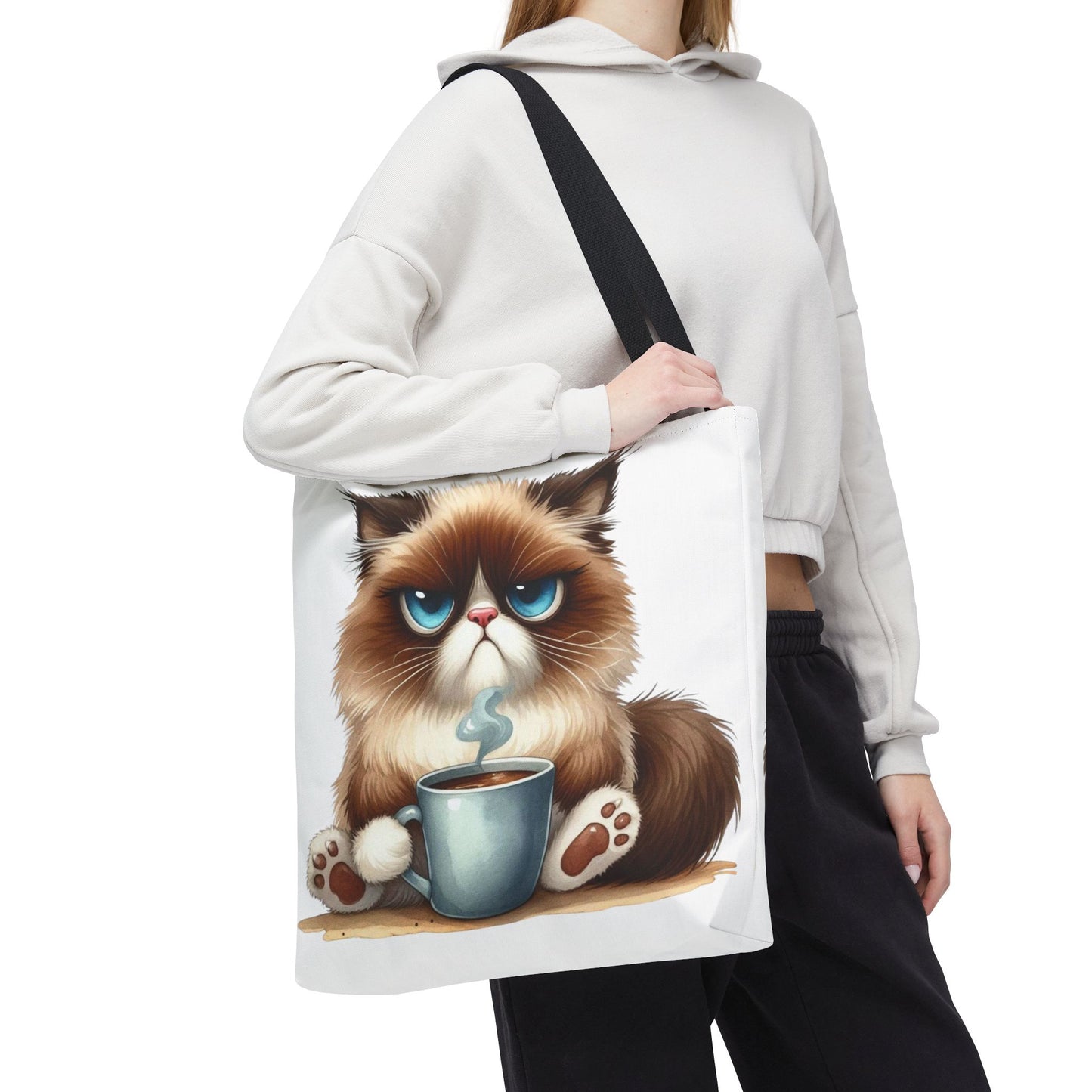 Bolsa de mano personalizada de Grumpy Cat con nombre personalizado: regalo divertido y sarcástico para amantes de los gatos. Bolsa única y práctica para uso diario. Bolsa de mano de Grumpy Cat: perfecta para amantes de los gatos y almas sarcásticas.