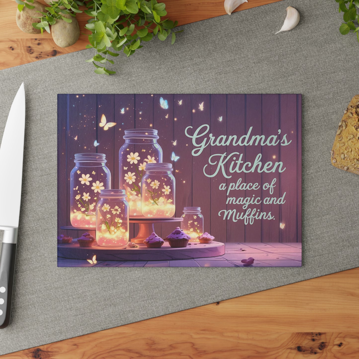 🧁 Grandma’s Kitchen Cutting Board – A Place of Magic and Muffins