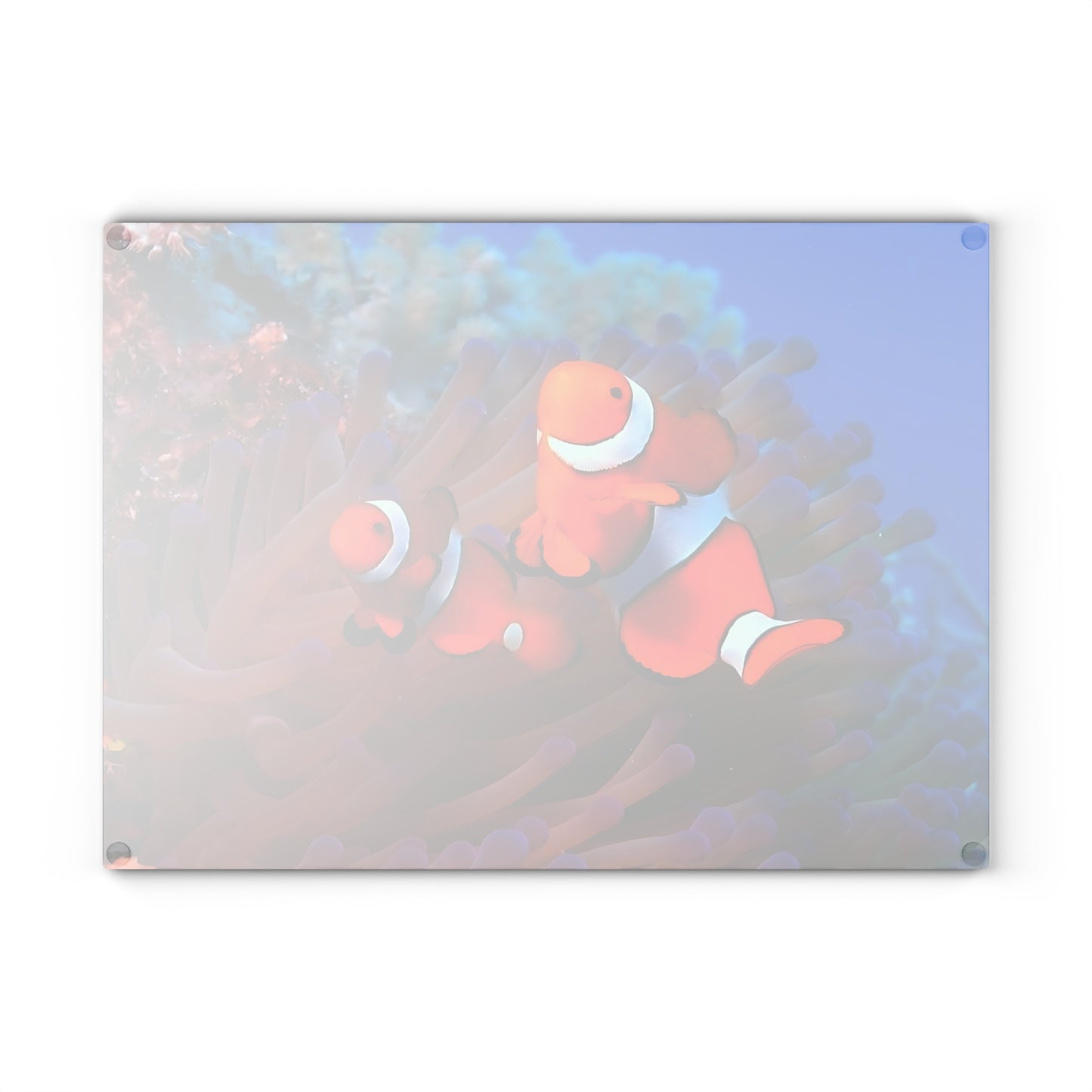 Tabla de cortar de pez payaso con diseño de arrecife de coral: un encanto de arrecife brillante para tu cocina