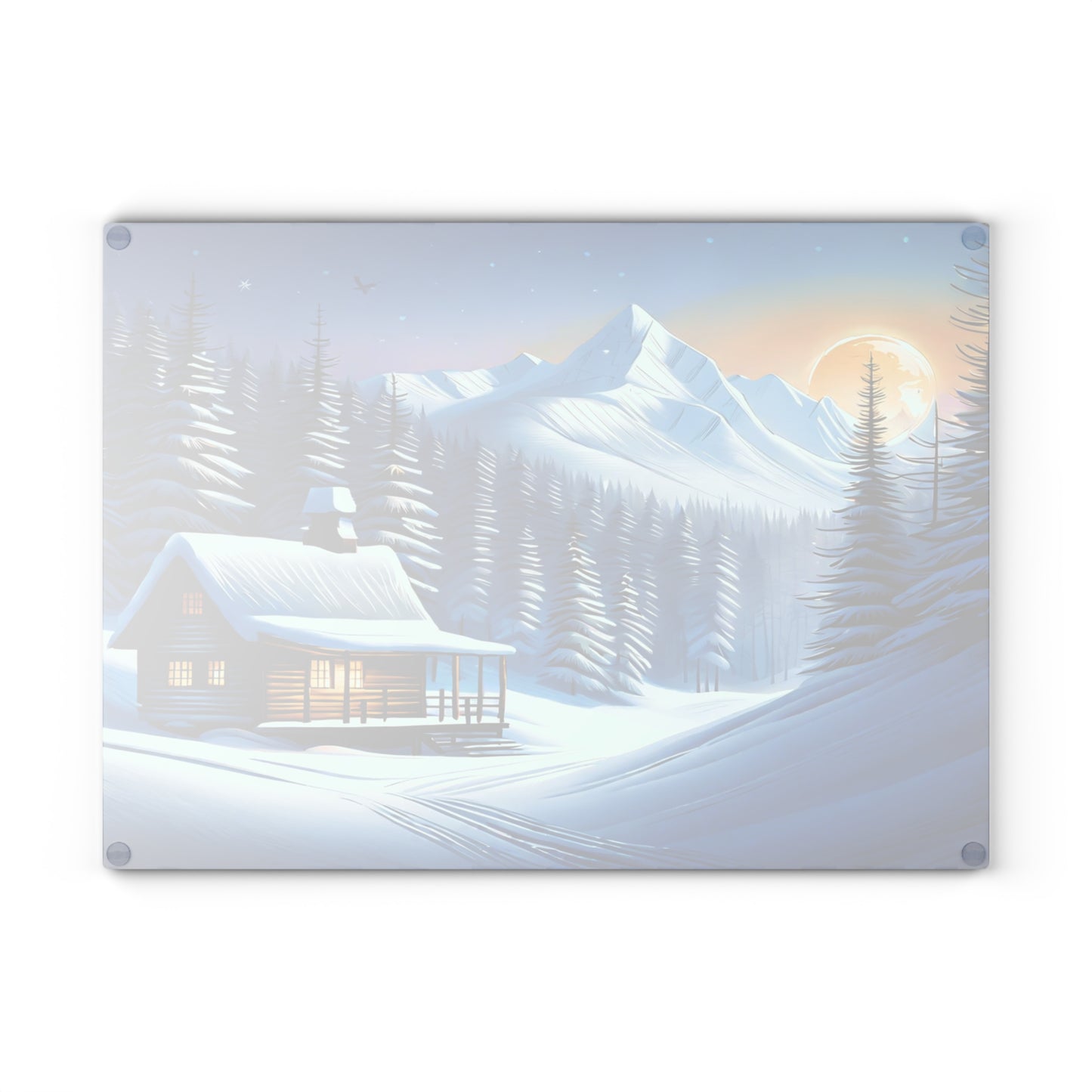 🏔️ Winter Cabin Cutting Board – Cozy Snowy Nights & Mountain Charm