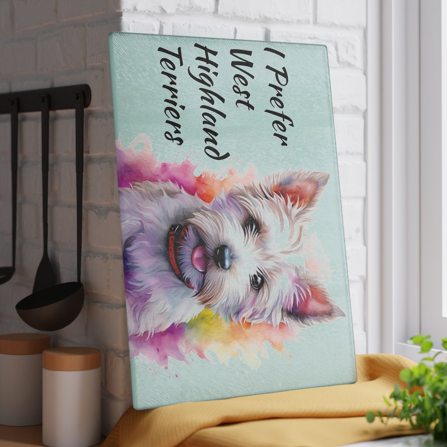 Tabla de cortar para West Highland Terrier, tabla de cortar para Westie, regalo para West Highland Terrier, regalo para Westie, me encantan los Westies, regalos para amantes de los perros