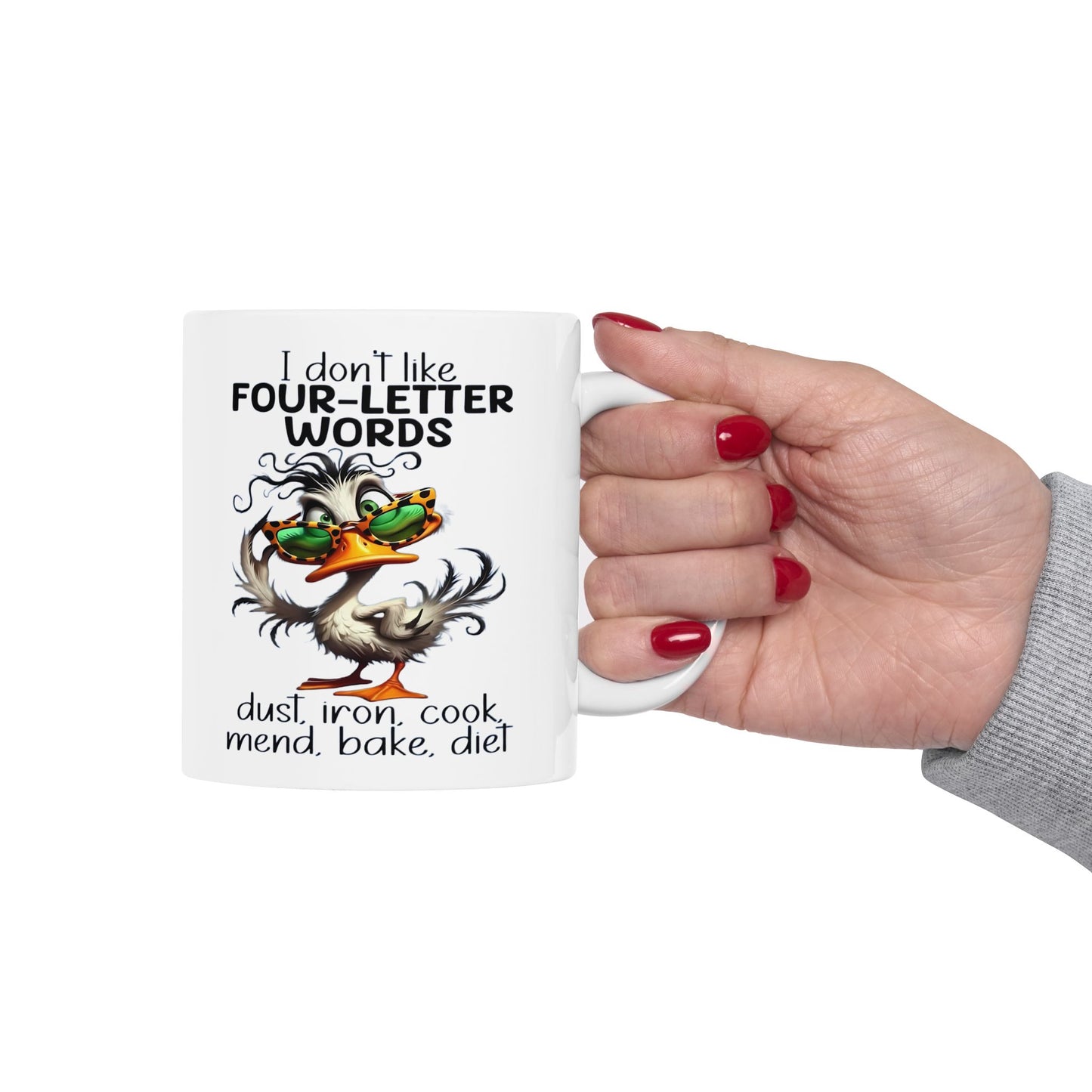 ☕ Taza de café Sassy Duck “Palabras de cuatro letras”: ¡un regalo divertido y con actitud!