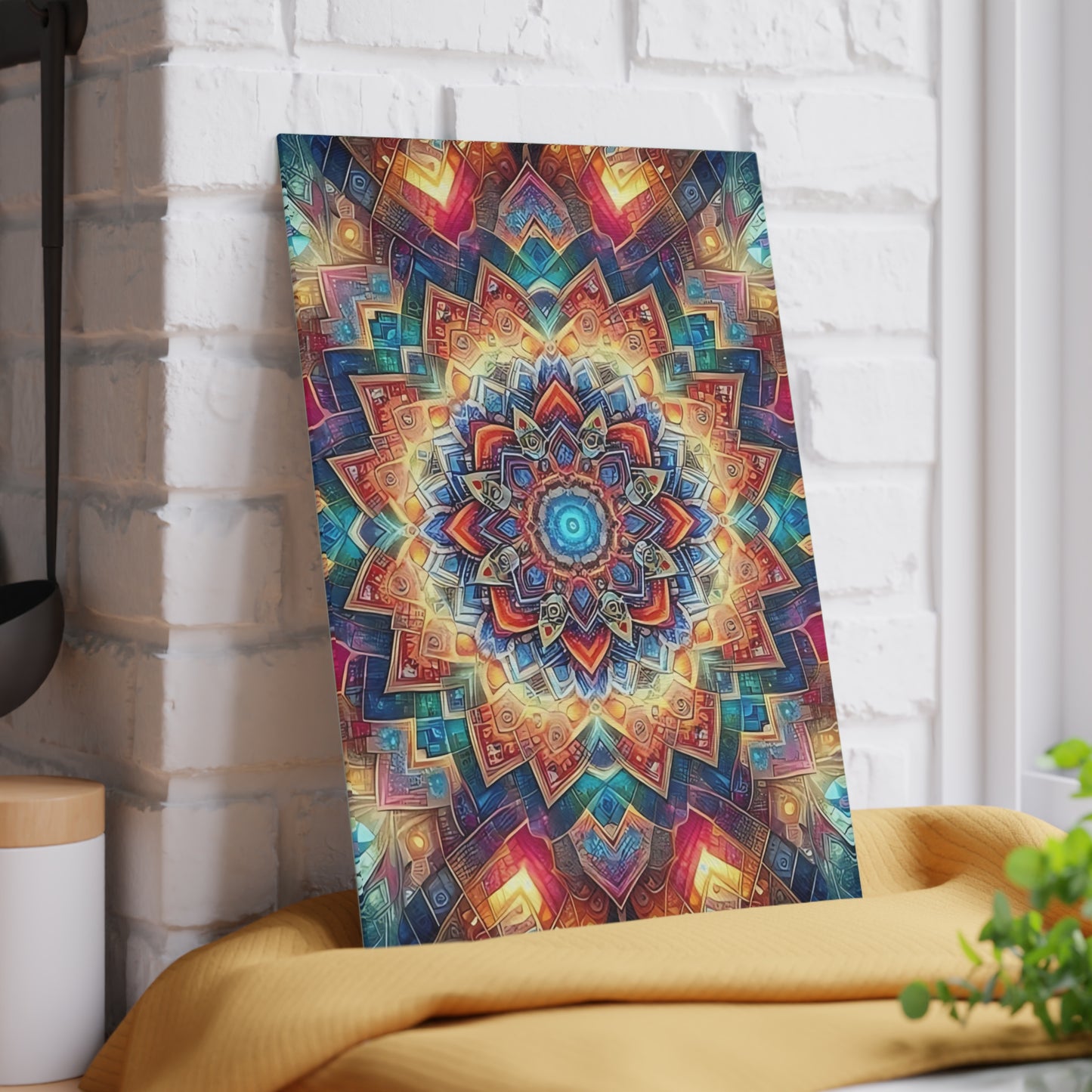 Tabla de cortar de vidrio templado con arte abstracto | Decoración de cocina moderna | Pieza de exhibición artística